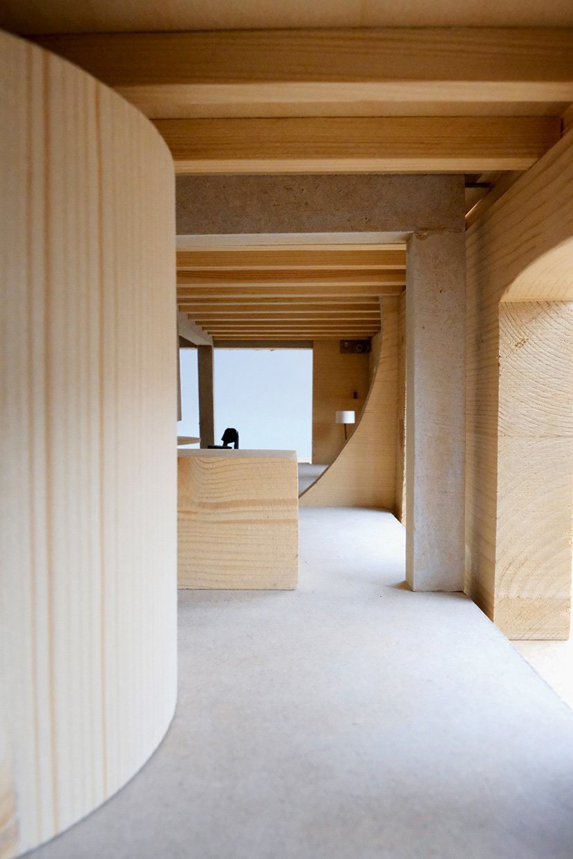 Buchner Bründler Architekten, Casa in Missionsstrasse, Basilea, 2018-2020. Modello in legno (massello e derivati), scala 1:20.