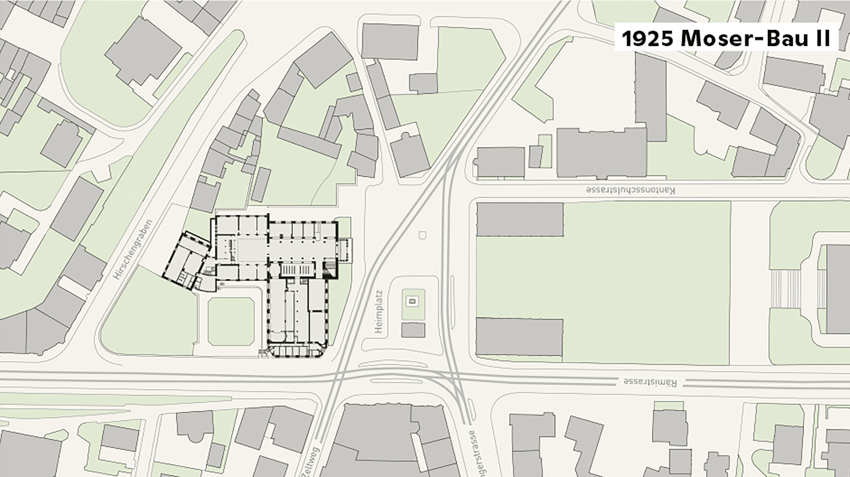 Die vier Erweiterungsphasen des Kunsthauses Zürich seit 1910: