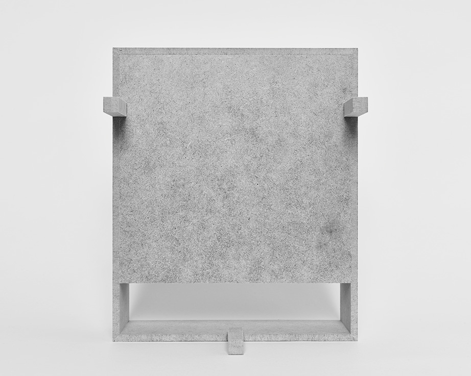 Veduta dal basso del modello delle case unifamiliari a Cugnasco, progettate da Stefano Moor