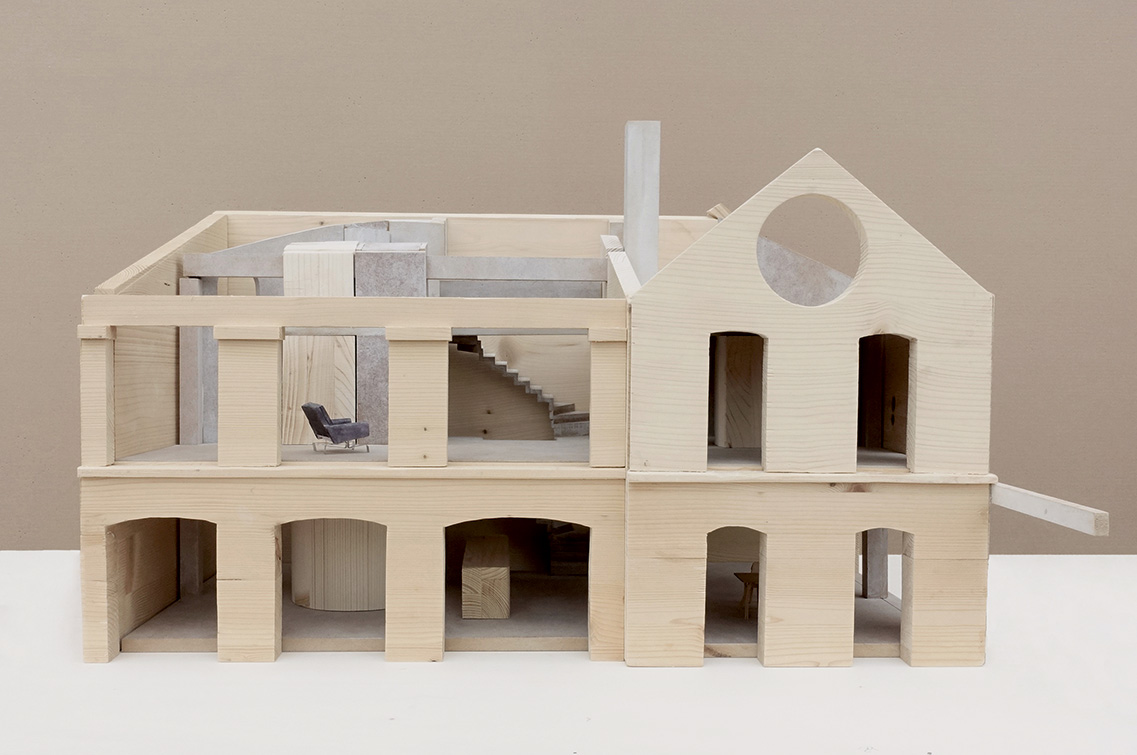 Buchner Bründler Architekten, Casa in Missionsstrasse, Basilea, 2018-2020. Modello in legno (massello e derivati), scala 1:20.