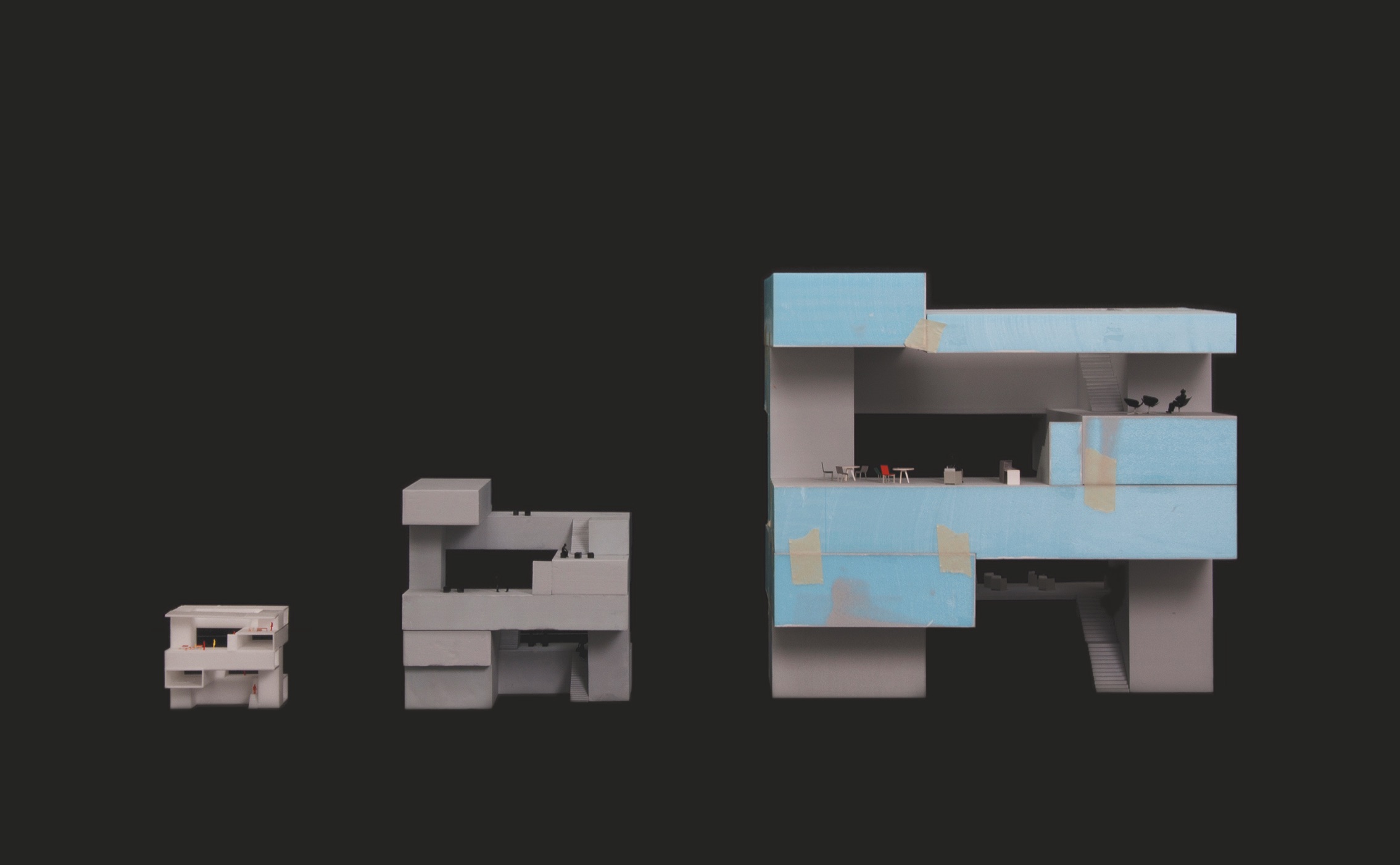 Sequenza di modelli che rappresenta il processo di ricerca spaziale dei progettisti.