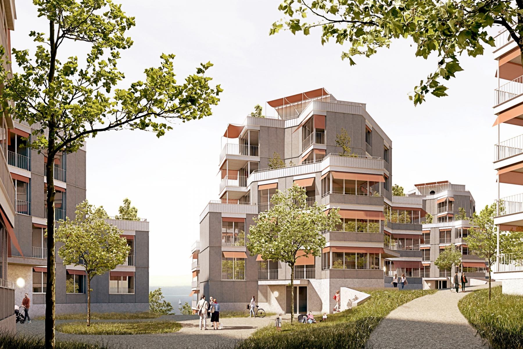 Concours pour le quartier Beauregard-Dessus, Neuchâtel - les placettes des entrées communes, 4e rang «Ainsi volent les hirondelles»