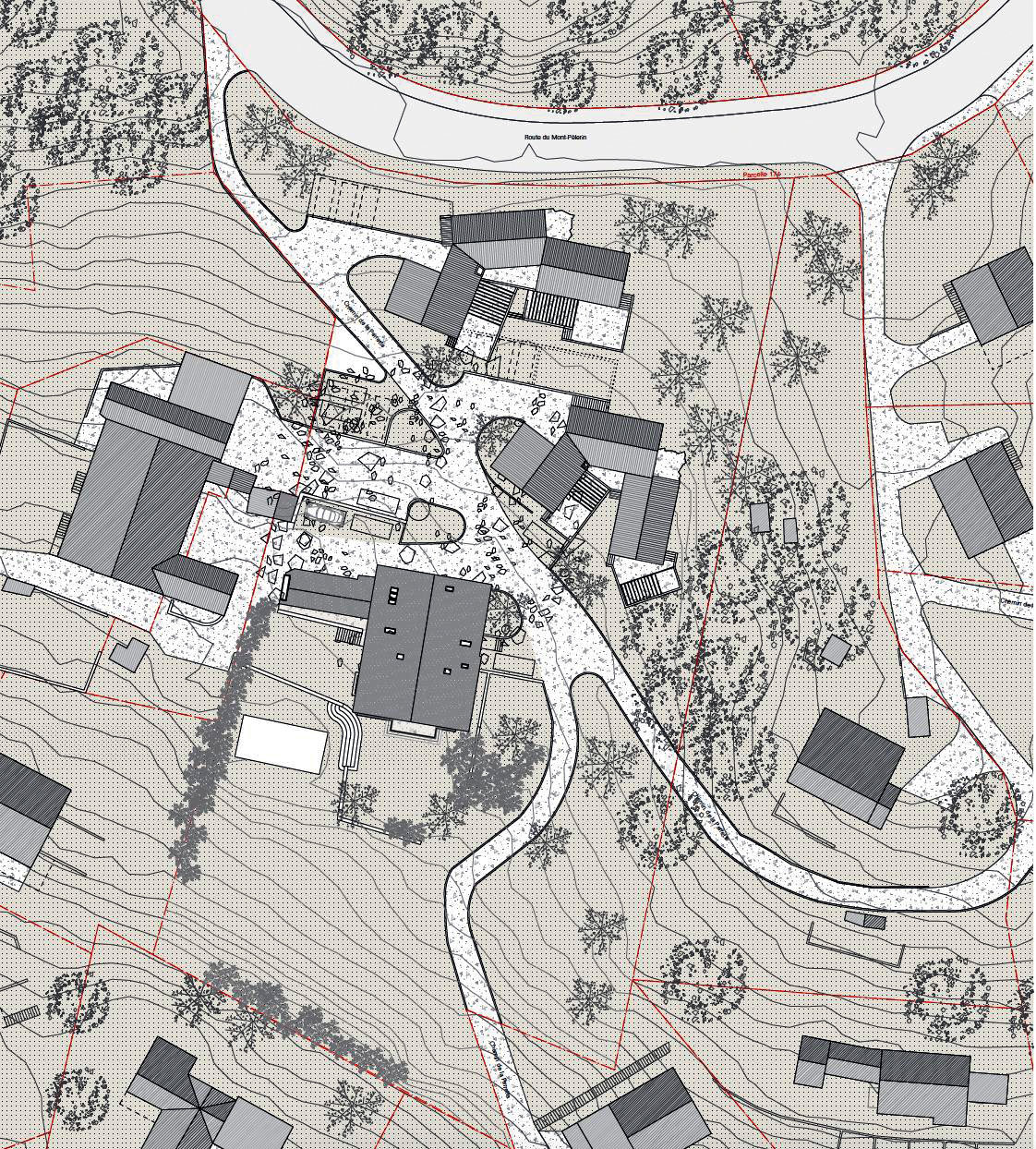 Situation, projet « Les Mesnils de Jongny » (© Rapin &amp; Saiz archi­tectes)