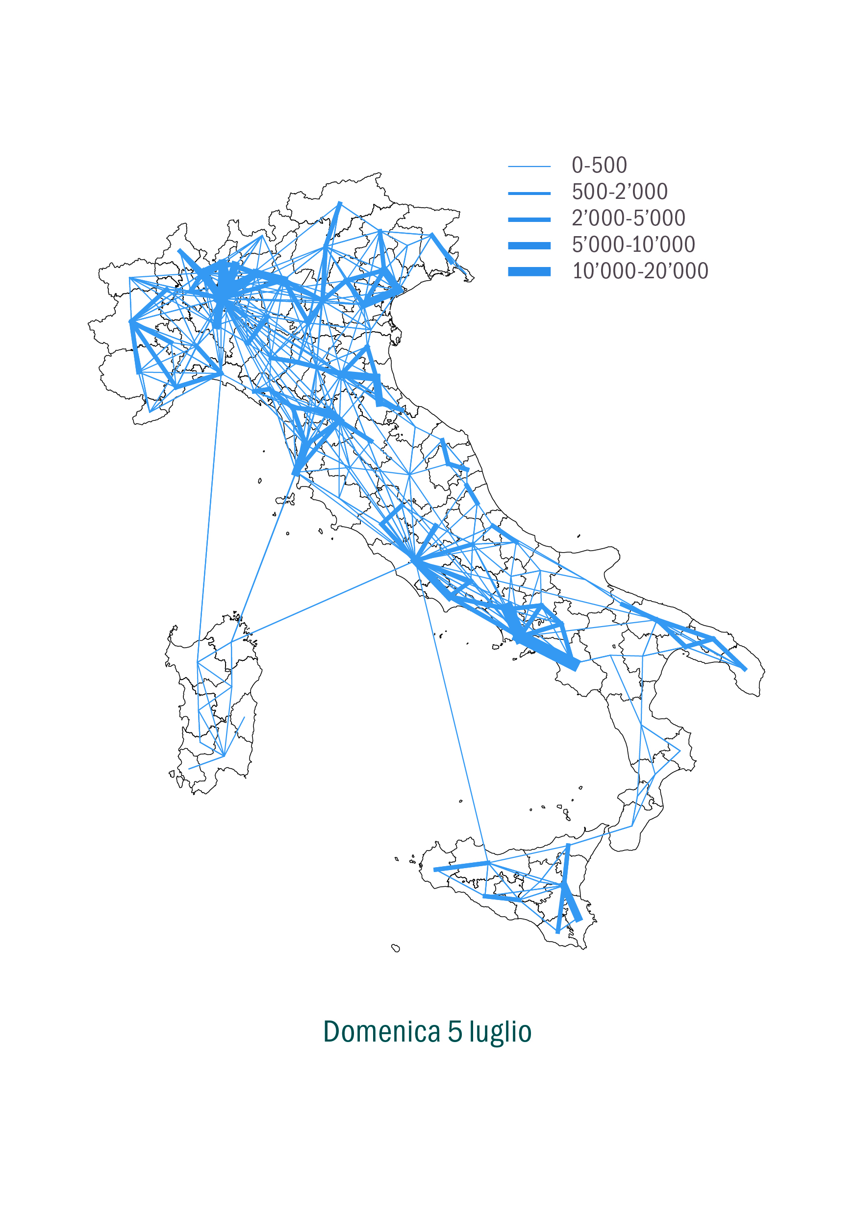 Mobilità interprovinciale in Italia all’inizio dell’estate (luglio 2020)