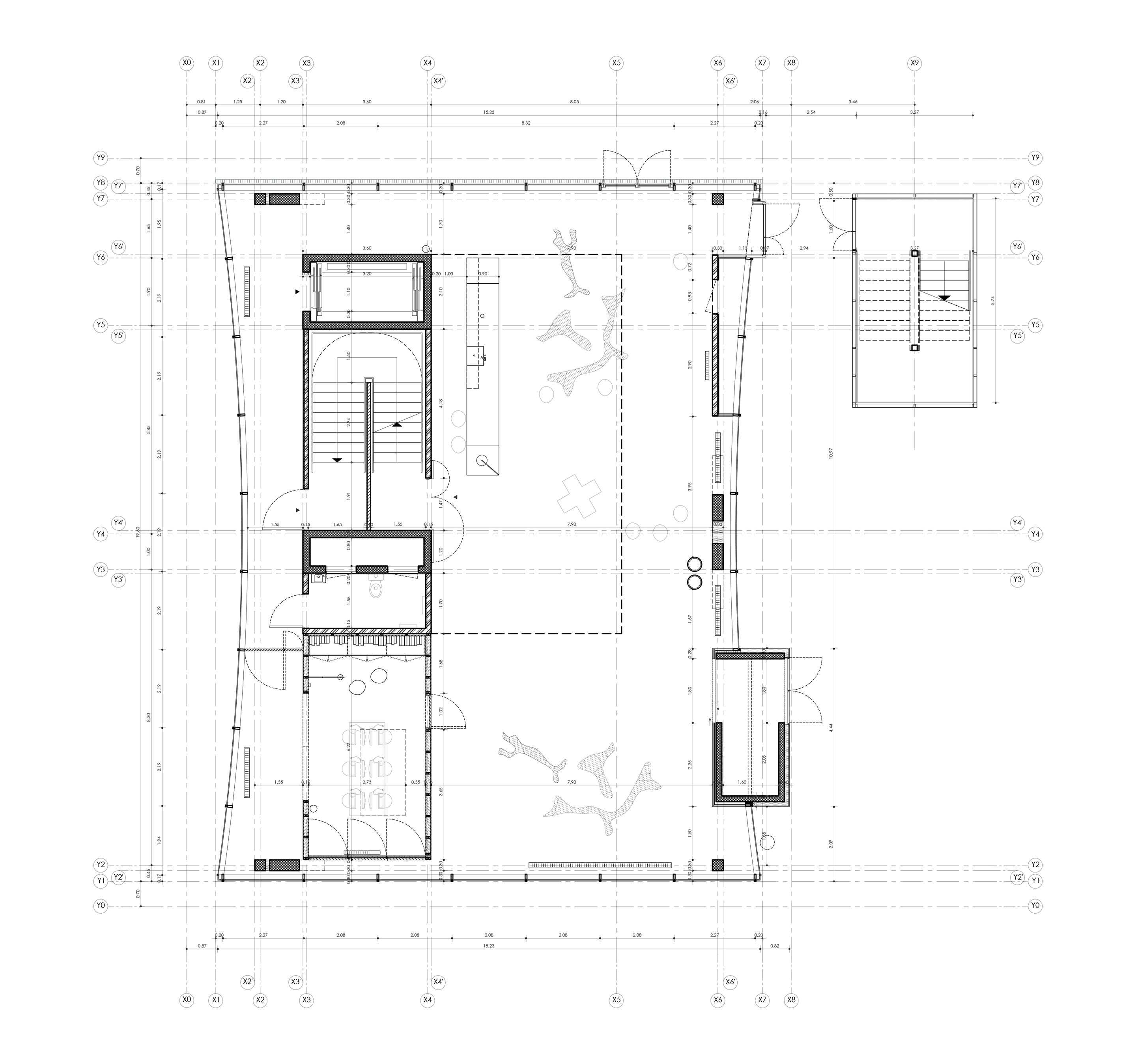 Sport- und Kulturzentrum Saint-Blaise, Paris, 2010-2014; Grundriss des Erdgeschosses.