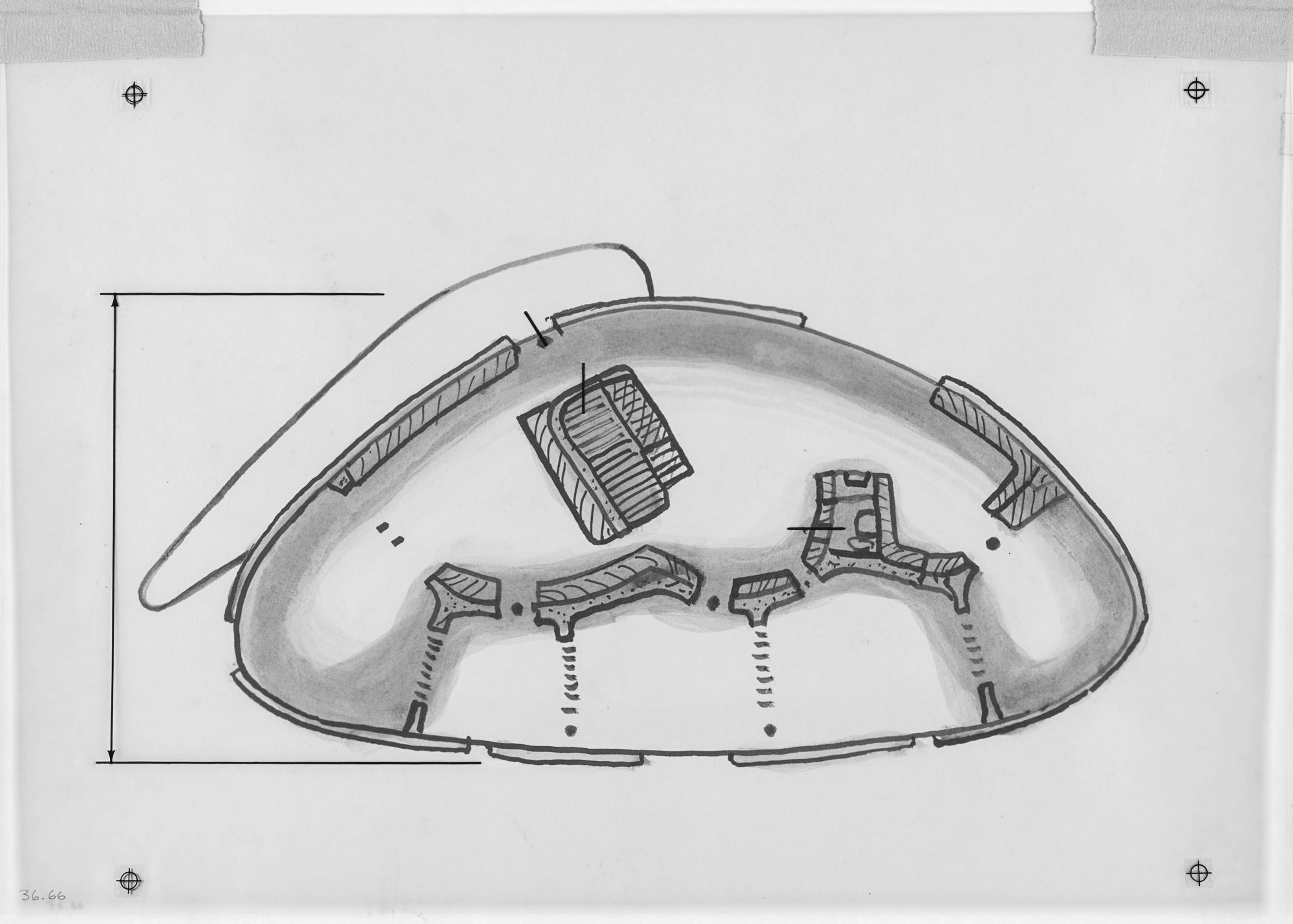 Friedrich Kiesler, Endless House, plan datant de 1951