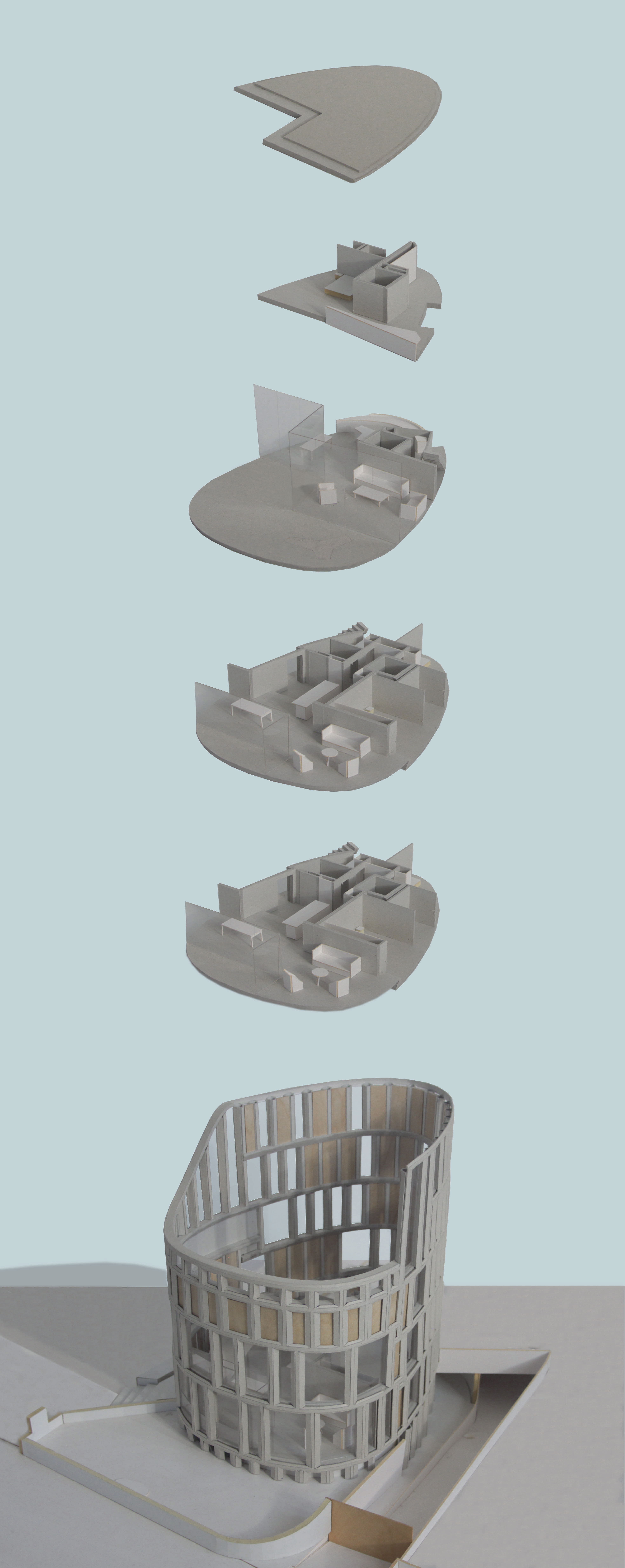 Maquette éclatée de l’immeuble de Pully