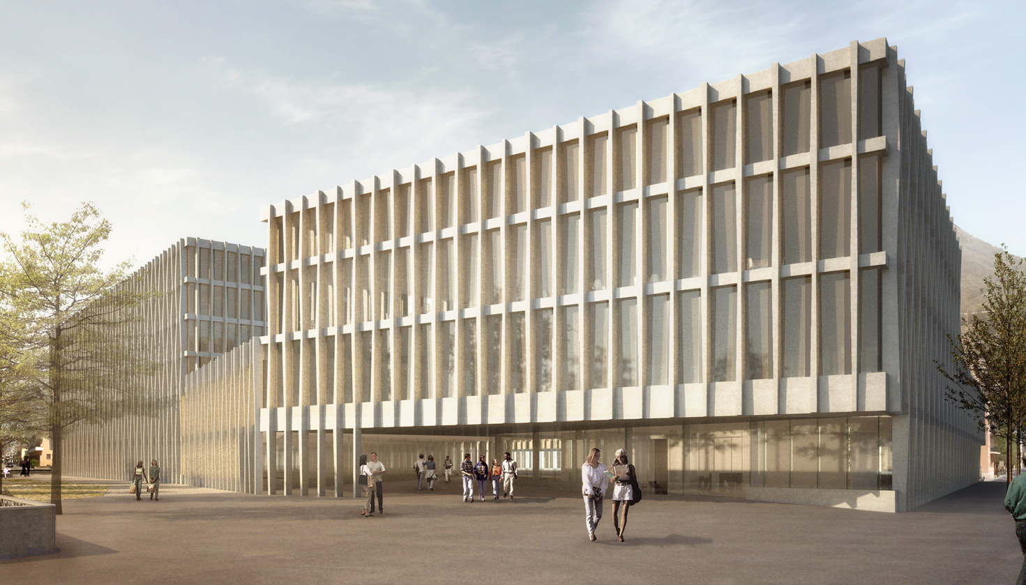Campus USI/SUPSI Lugano, Consorzio architetti Tocchetti e Pessina, render di concorso