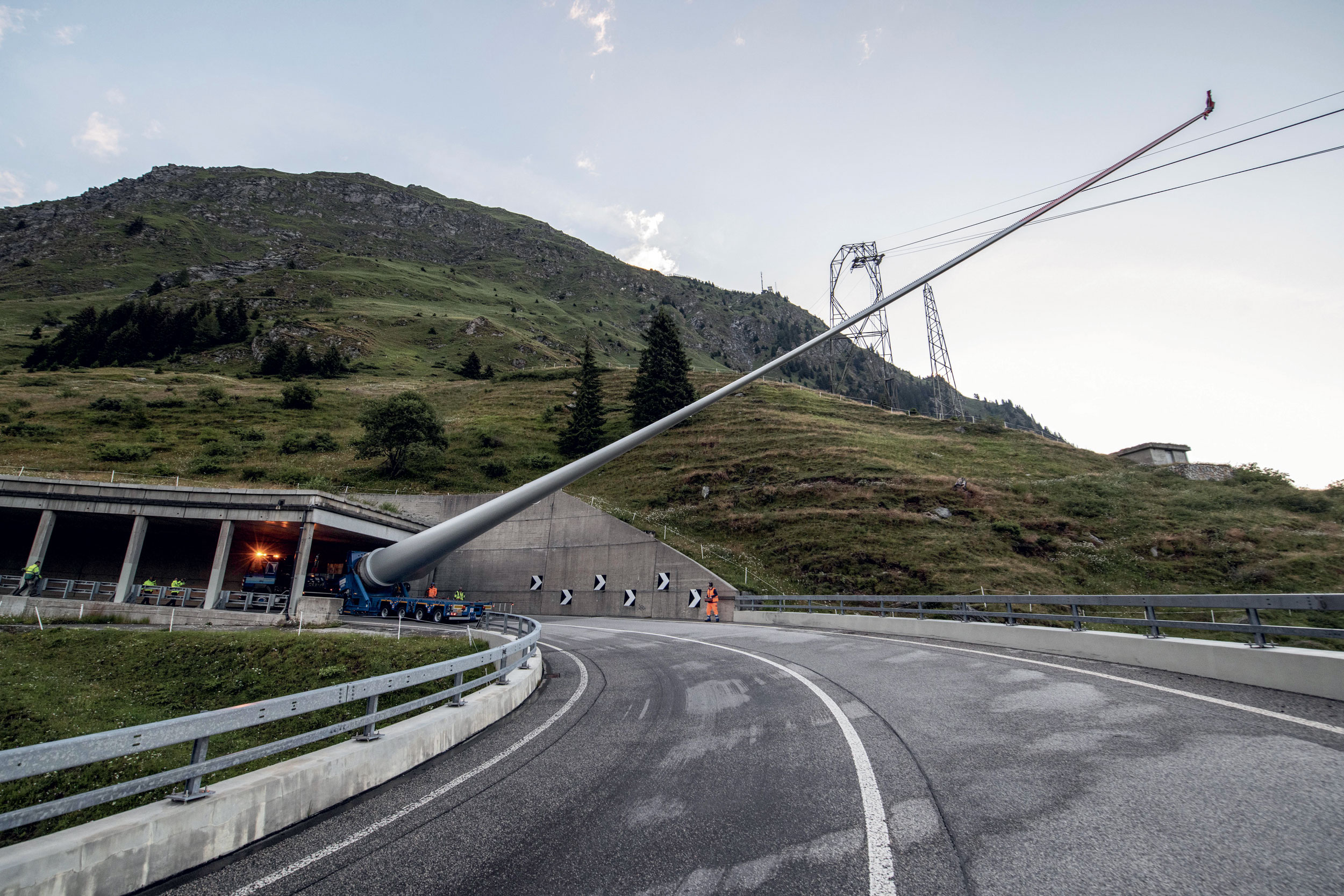 Transport des pales de l’éolienne