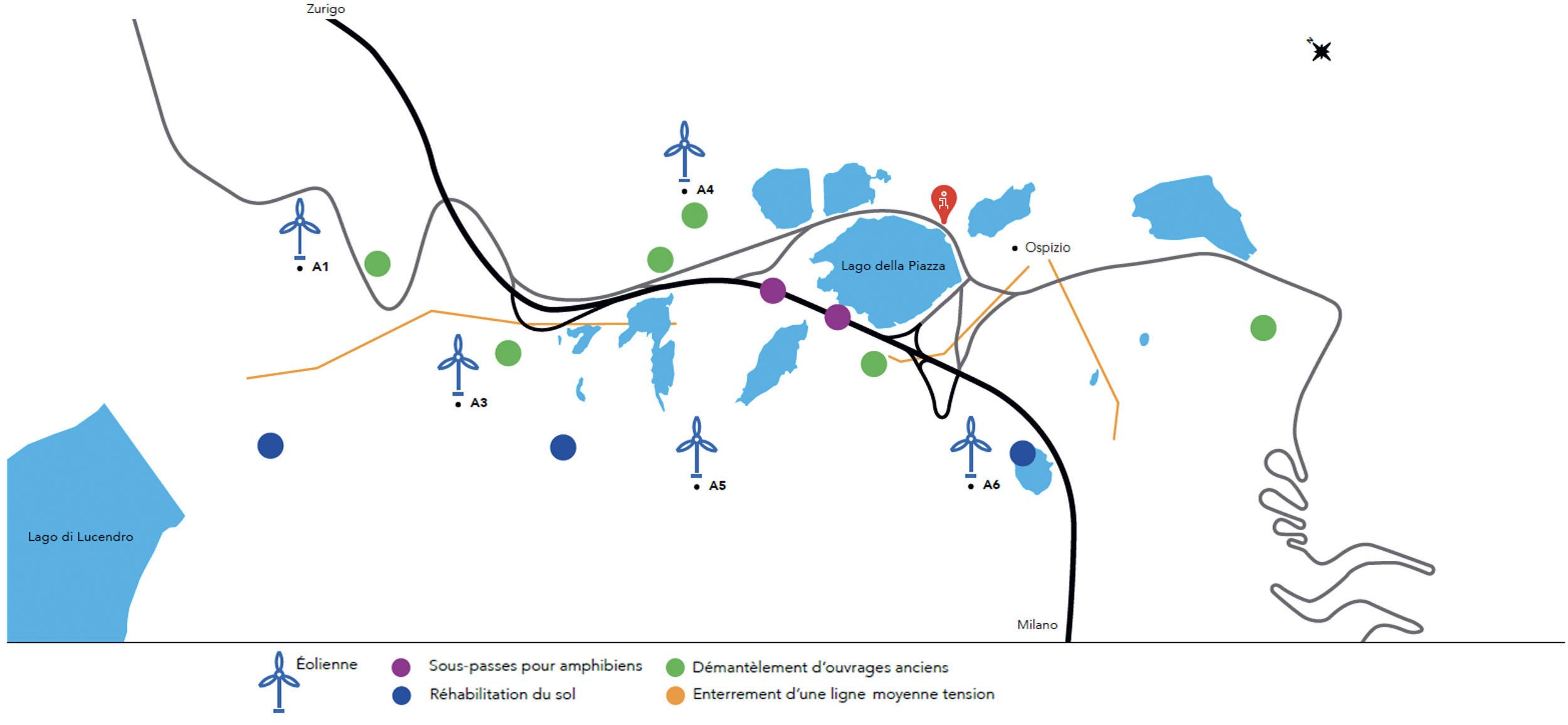 Vue d’ensemble du parc éolien