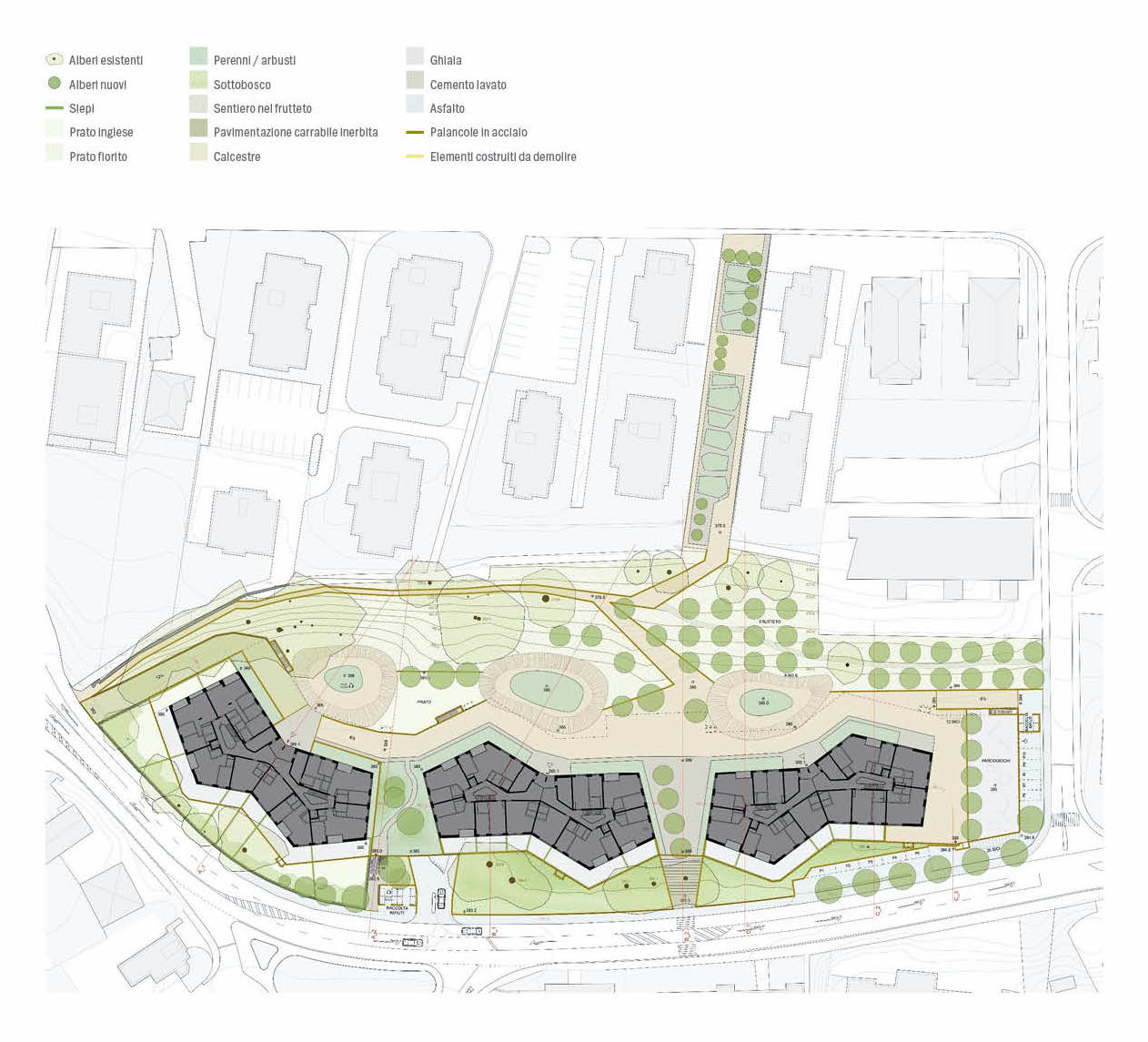 Planimetria del progetto paesaggistico