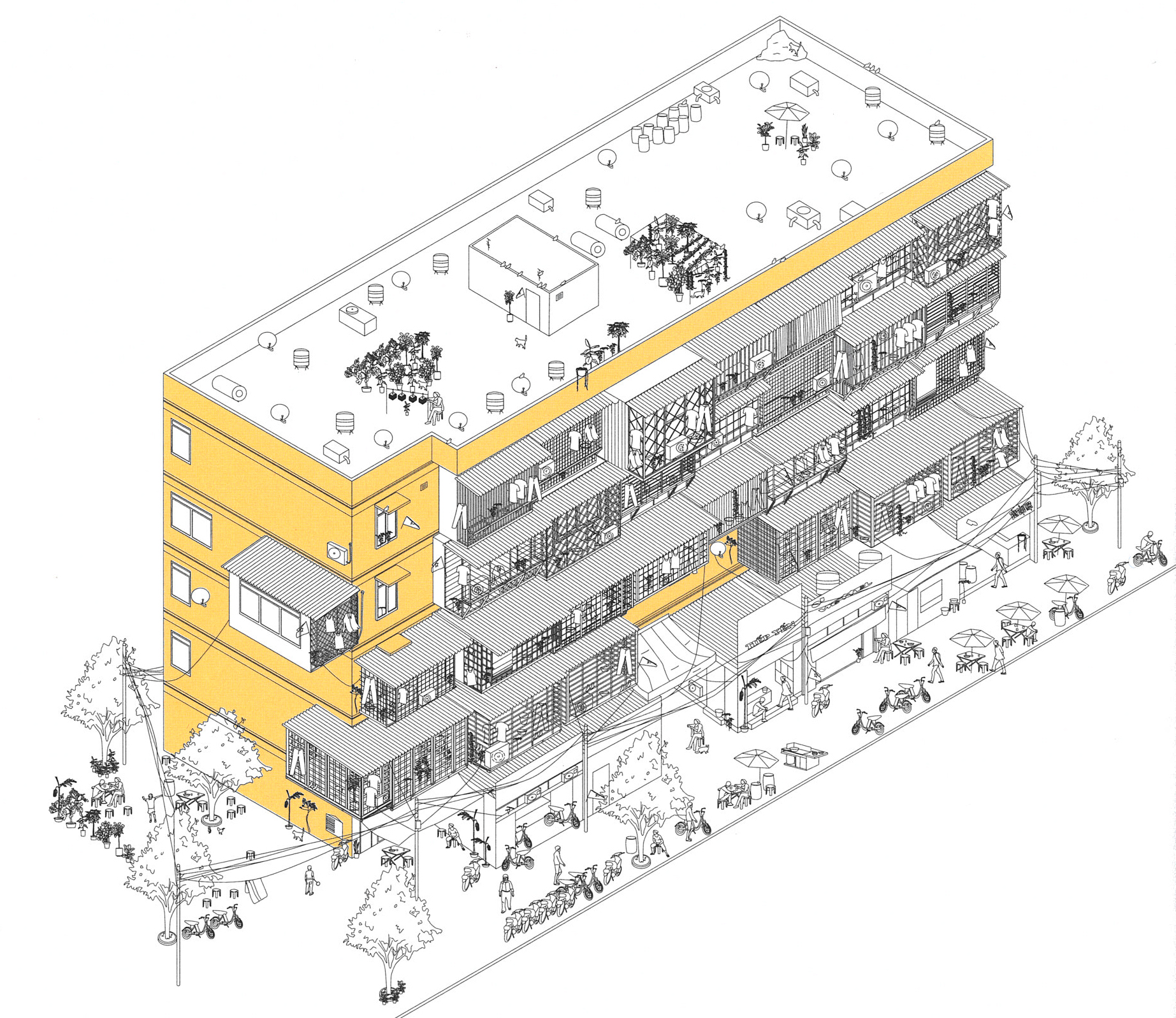 Alloggi ampliati dagli abitanti. Immobili KTT, centro e periferia di Hanoi