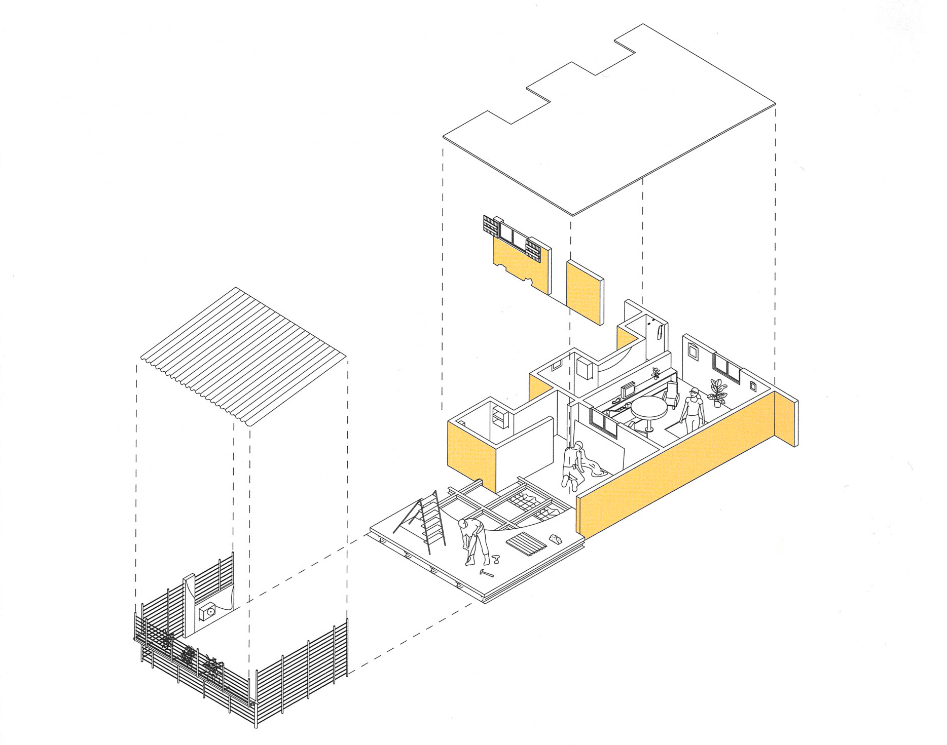 Alloggi ampliati dagli abitanti. Immobili KTT, centro e periferia di Hanoi