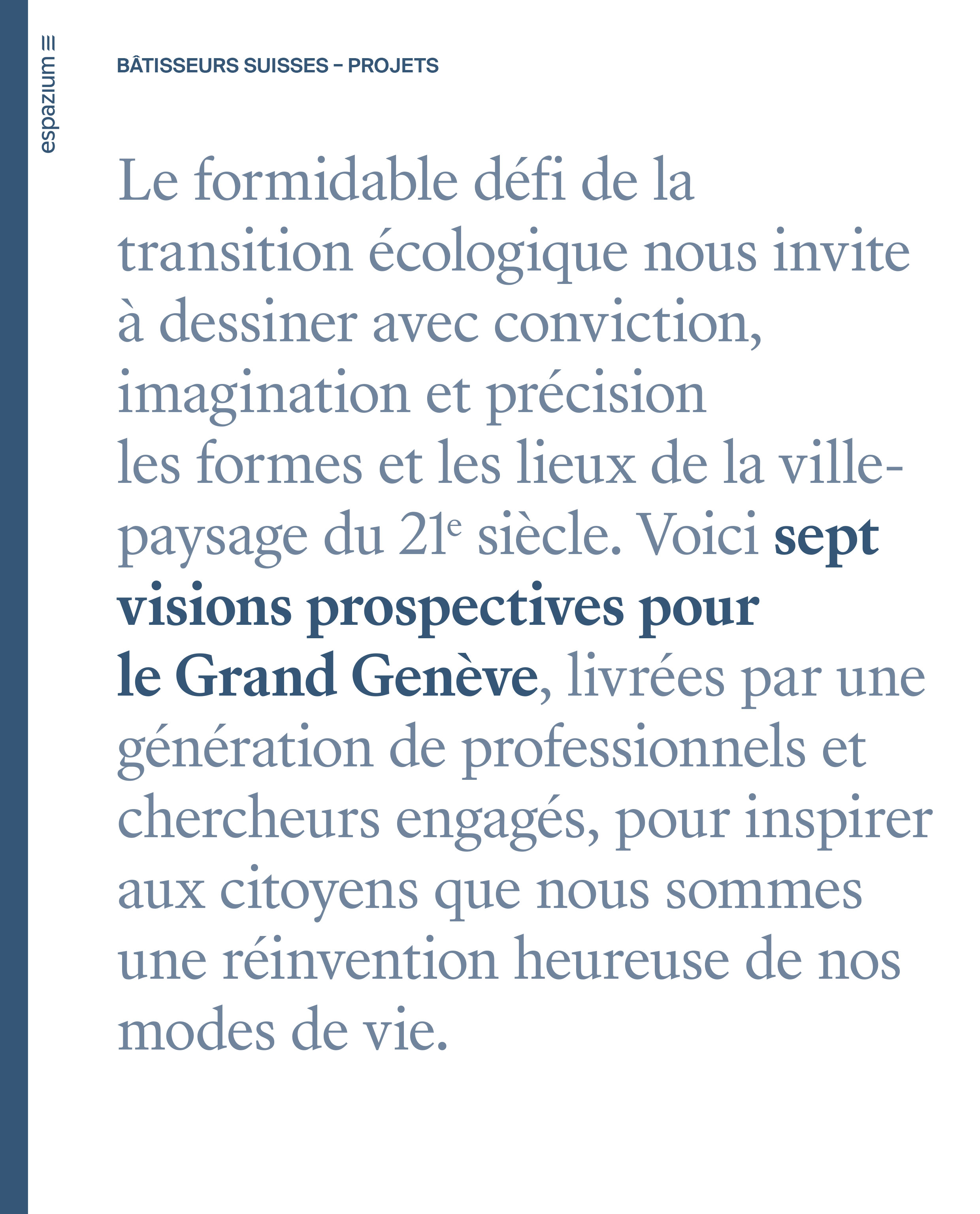 7 visions pour le grand Genève