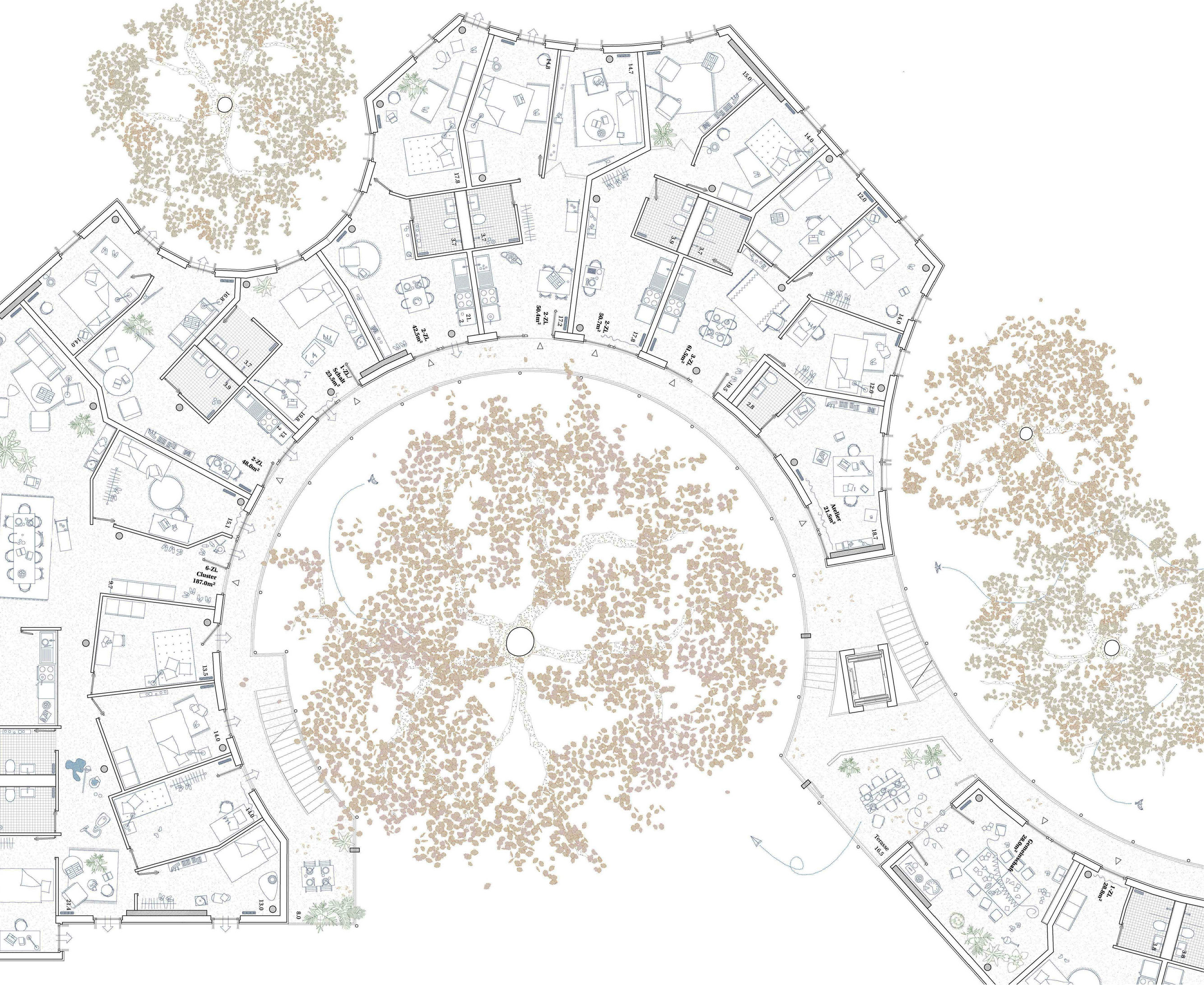 Die Wohnungen von «Volière» fügen sich in akkurat in die anspruchsvolle Geometrie ein und bieten hohen Gebrauchswert.