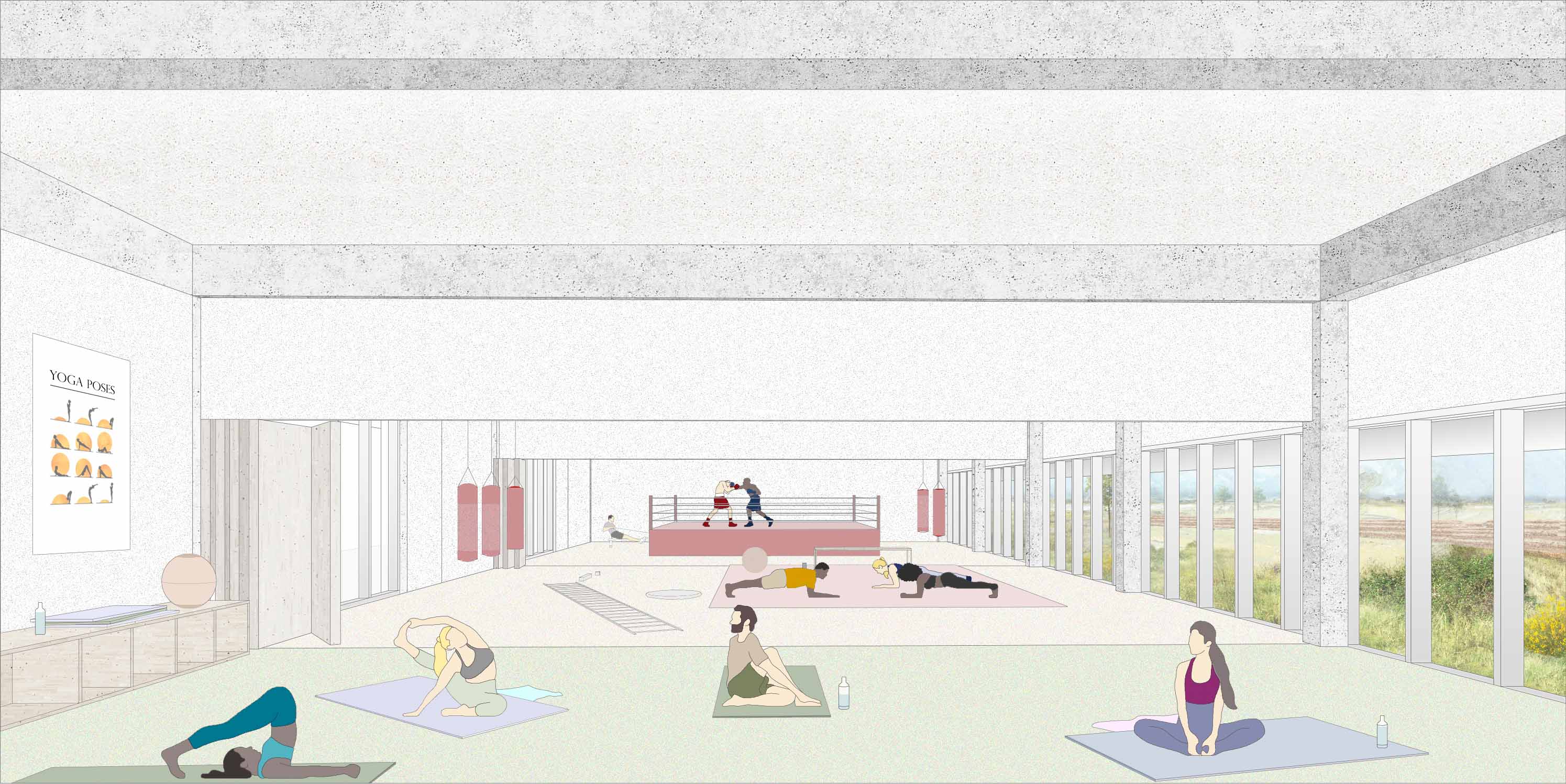 Salle de gymnastique à Amblainville