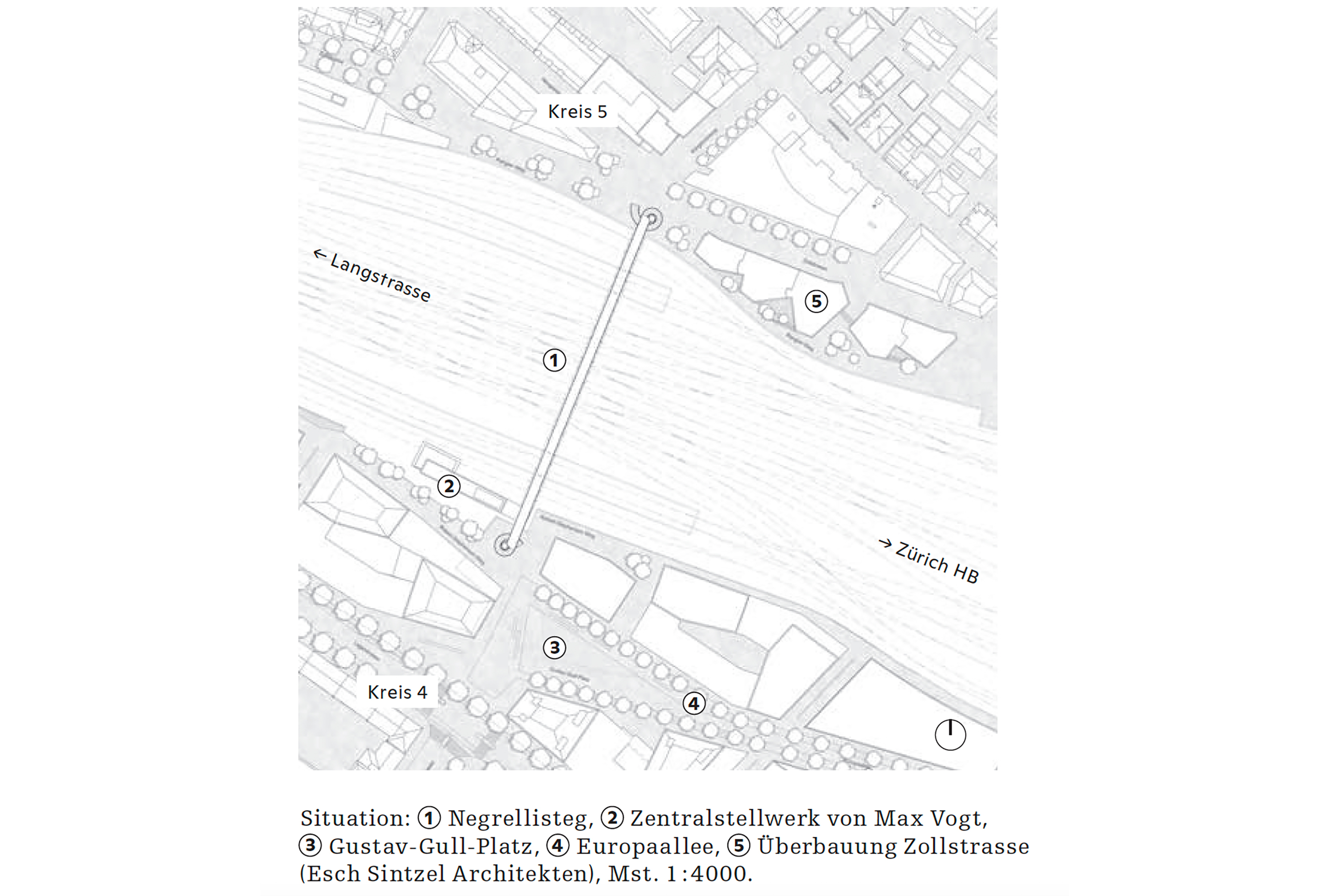 Negrellisteg Hauptbahnhof Zürich Situation