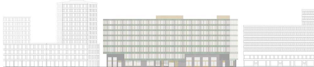 Europaallee, Zurich, projet de concours non retenu de Sergison Bates Architects