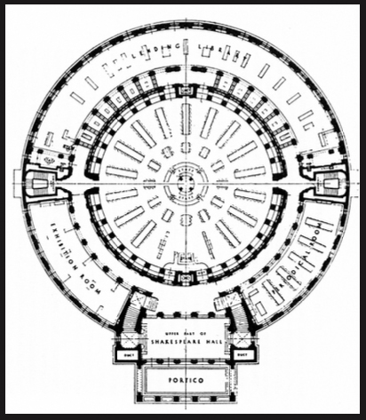 E. Vincent Harris, Bibliothèque de Manchester, Manchester, Angleterre, 1930-1934. L.S. Jast a développé une série d'innovations qui ont amélioré le fonctionnement des bibliothèques, en introduisant de nouveaux modes de classification et des schémas coopératifs préfigurant une société de bibliothèques en réseau. Ses recherches ont servi de base au concours d'architecture de 1927 pour la planification de la bibliothèque centrale de Manchester. Le bâtiment réalisé comportait des rayonnages de livres sur toute