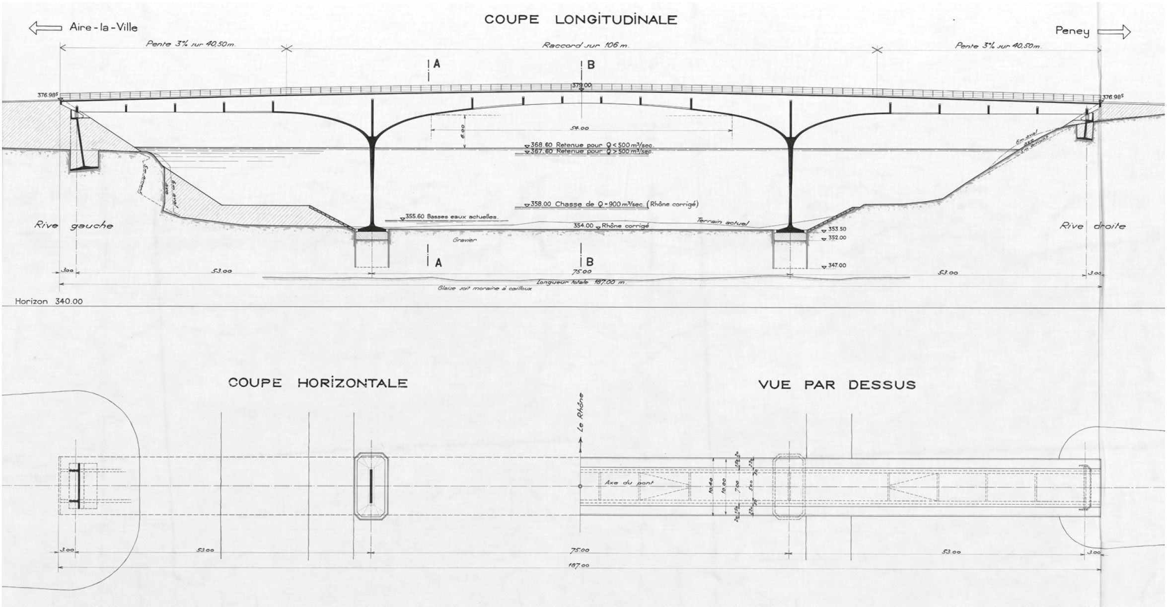 Rhonebrücke Robert Maillart Pläne