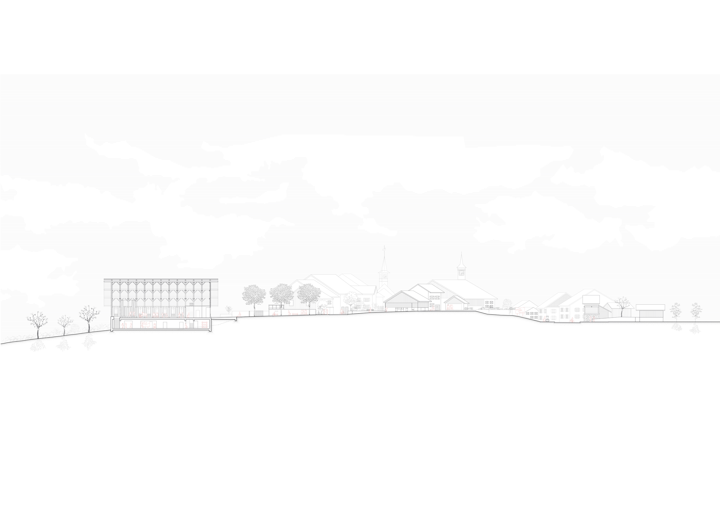 Une scène pour la tradition rurale, redéfinition de l’espace commun à Ogens | Projet de Master 2021