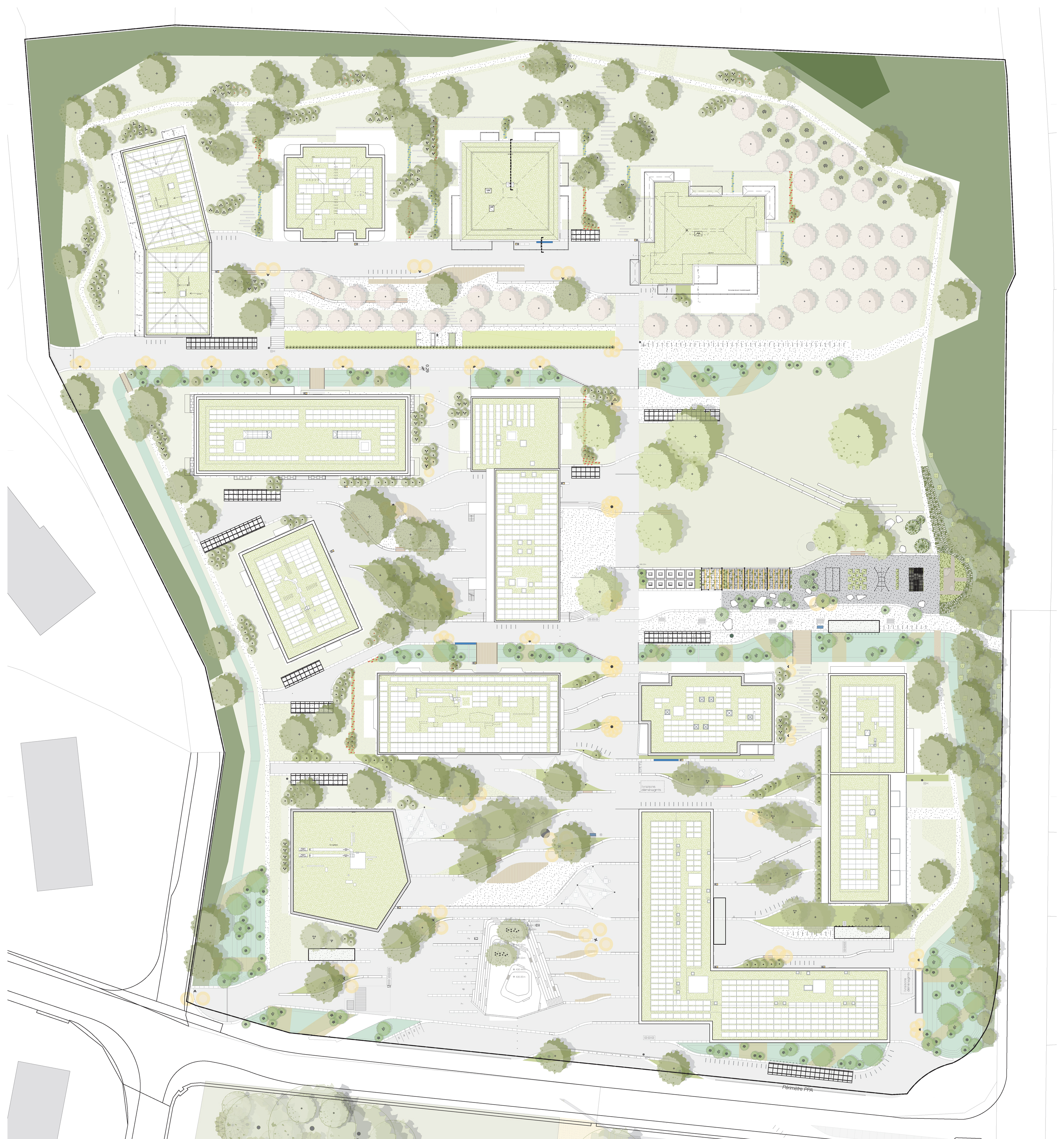 Plan général  du quartier Églantine.