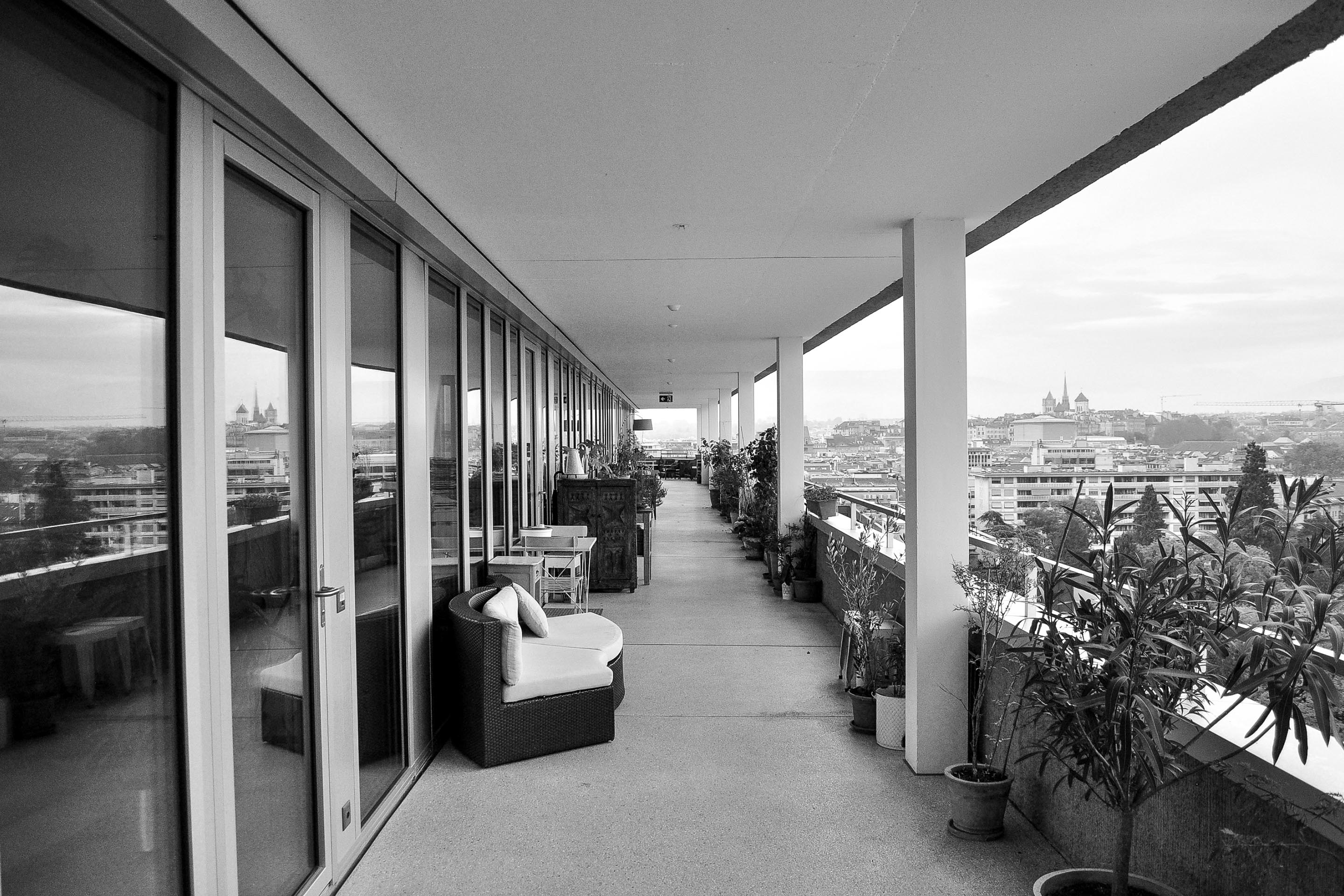 Coursive partagée par les habitants de la coopérative de la Codha, à la Jonction, Genève, Dreier Frenzel architectes.