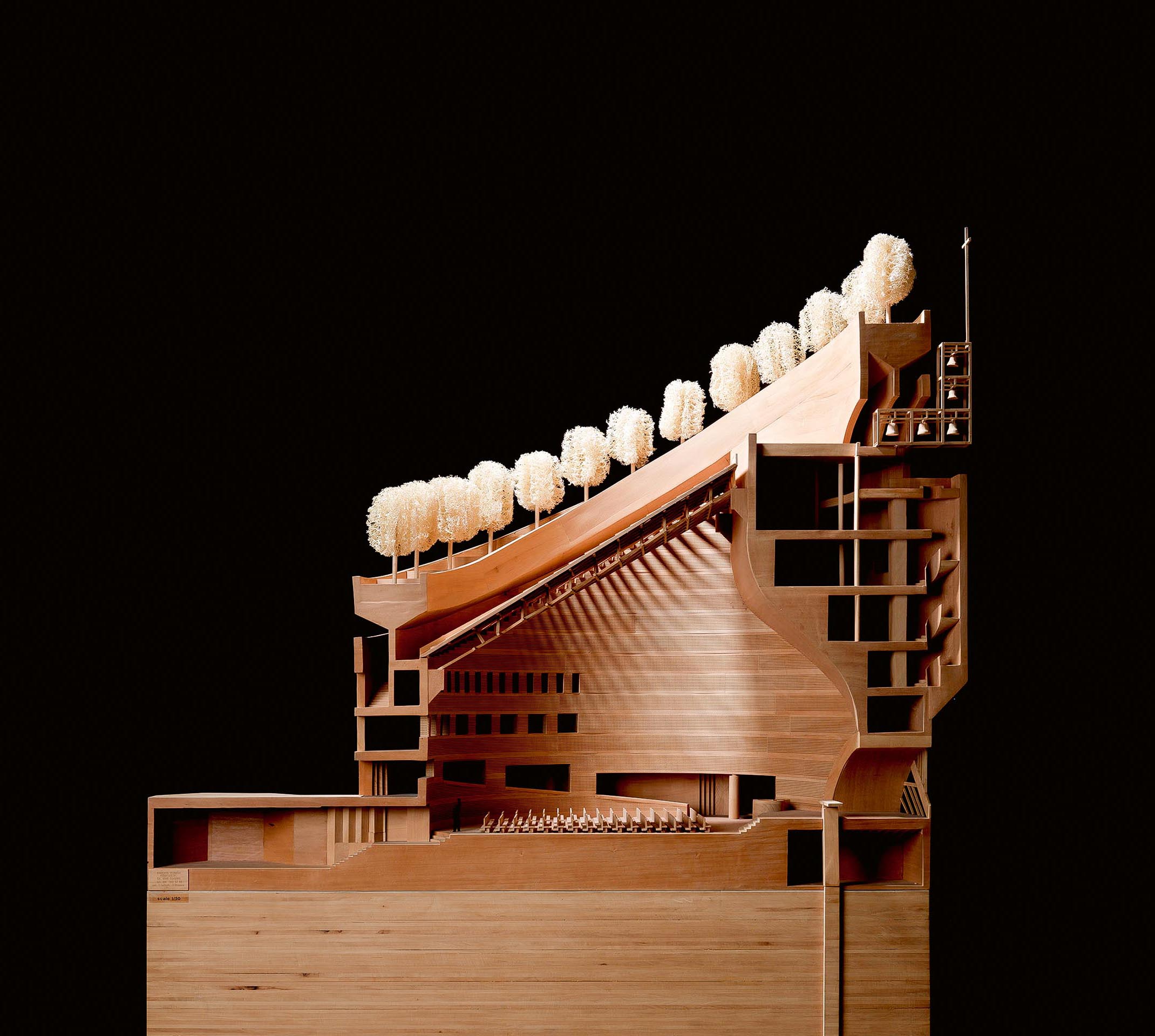 Modello in legno della Cattedrale della Resurrezione di Évry, Francia, 1988-1995.
