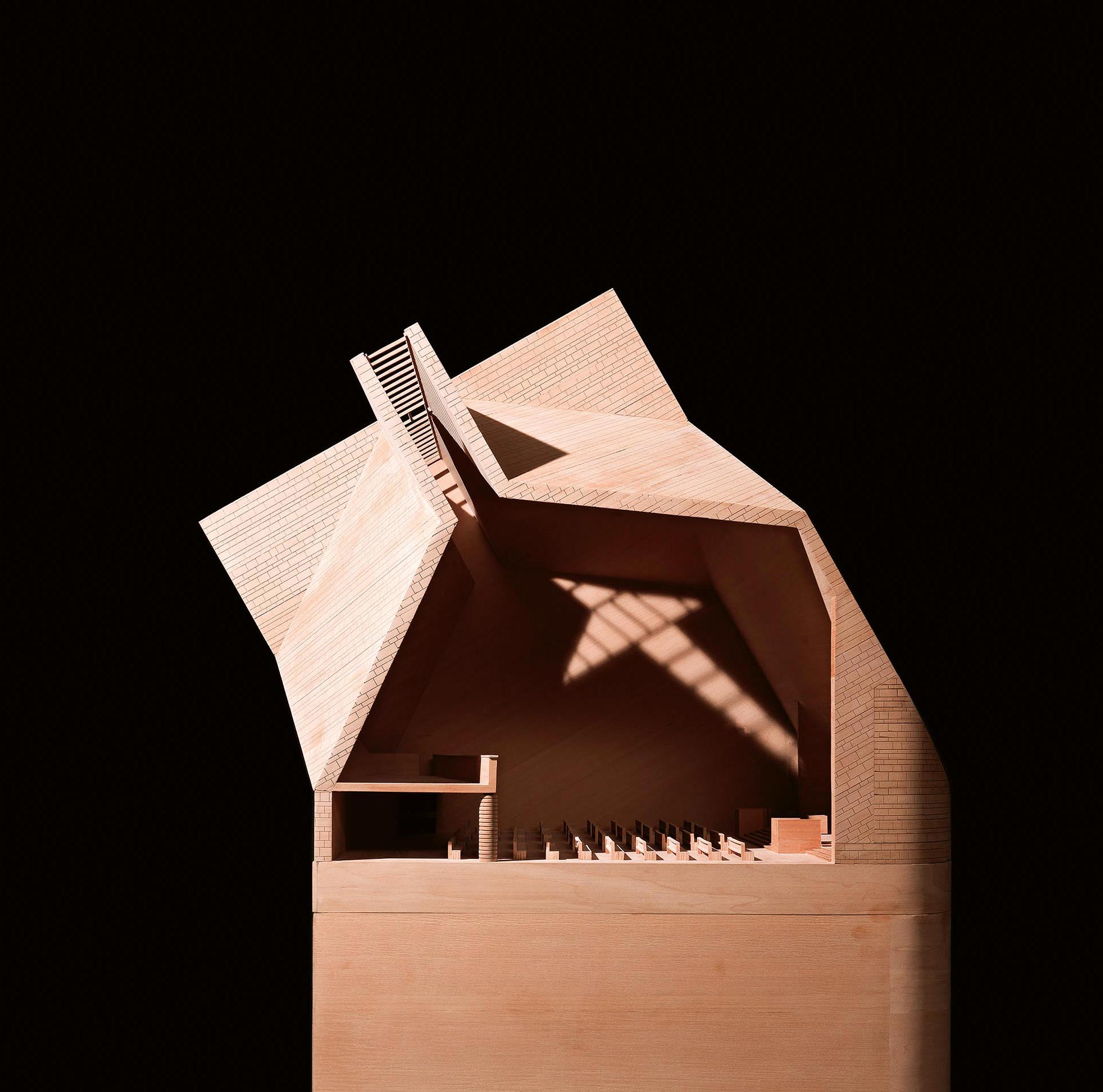 Modello in legno della Chiesa di San Rocco a Sambuceto, Italia, 2006-in costruzione.