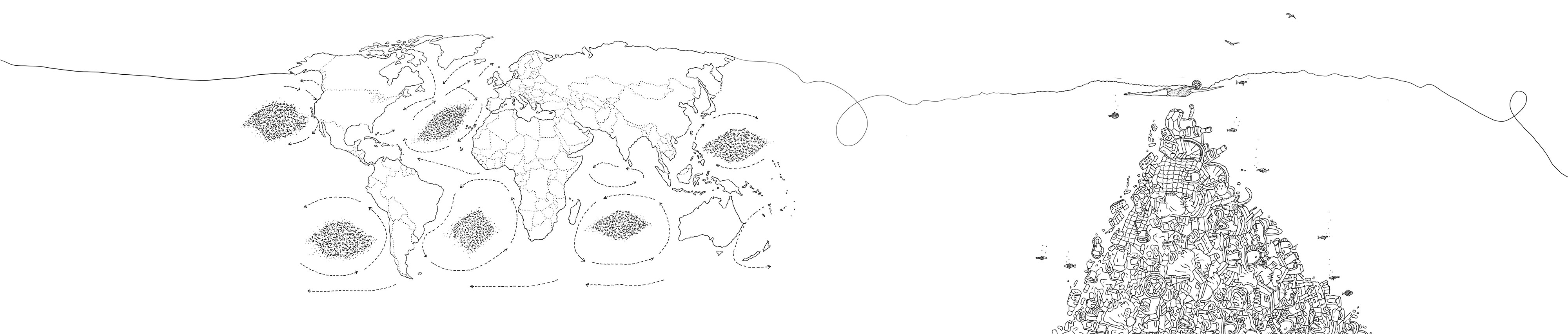 L’ère du plastique: les îles de plastique dérivent au large des océans