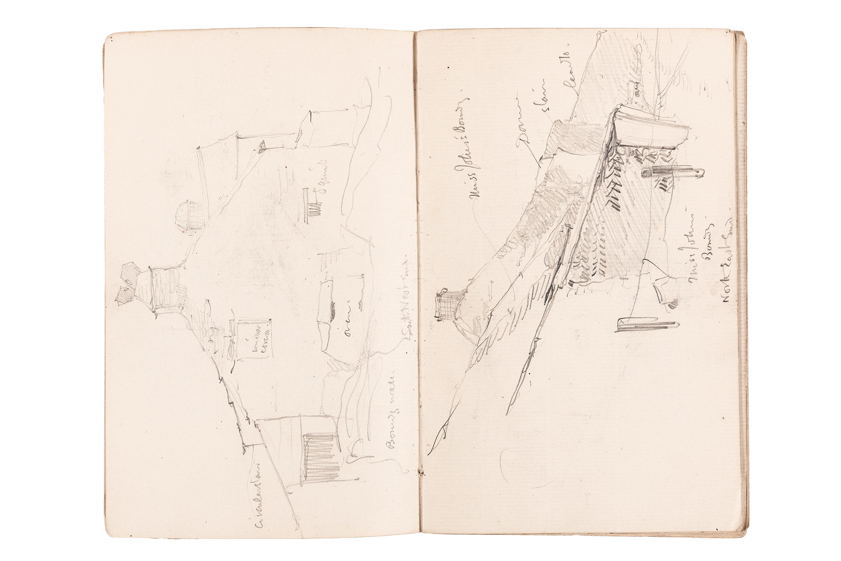 Detmar Blow, Tintagel Old Post Office, élévations, 1896. Crayon sur papier, 180 × 115 mm.