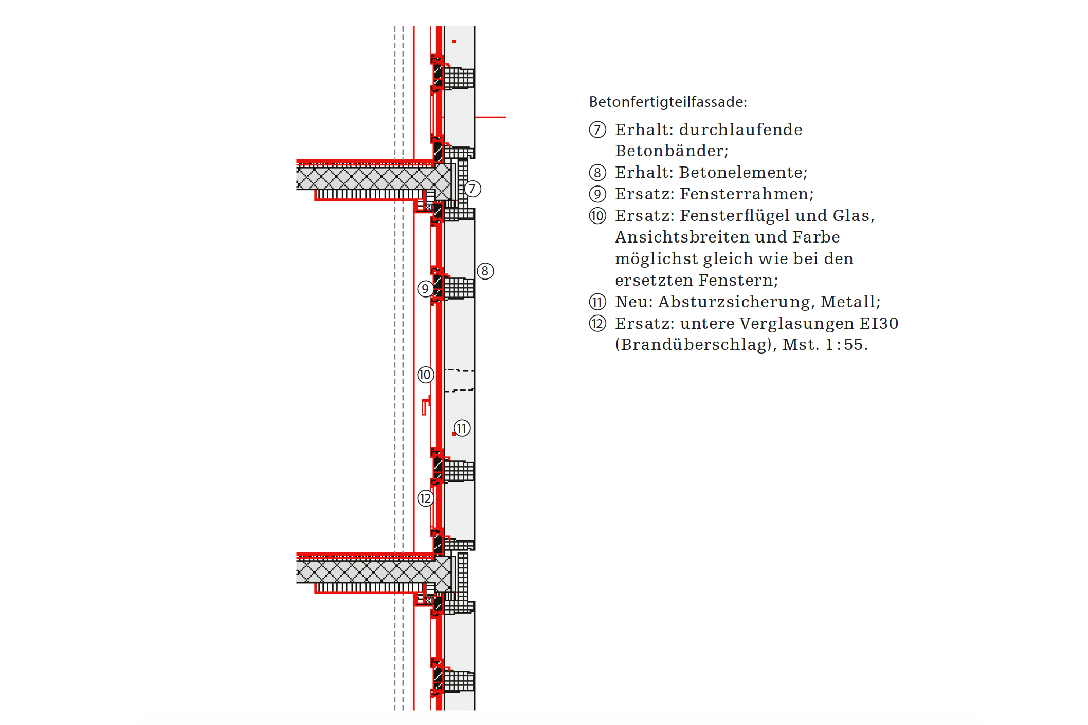 Felix-Platter-Spital Betonfertigteilfassade