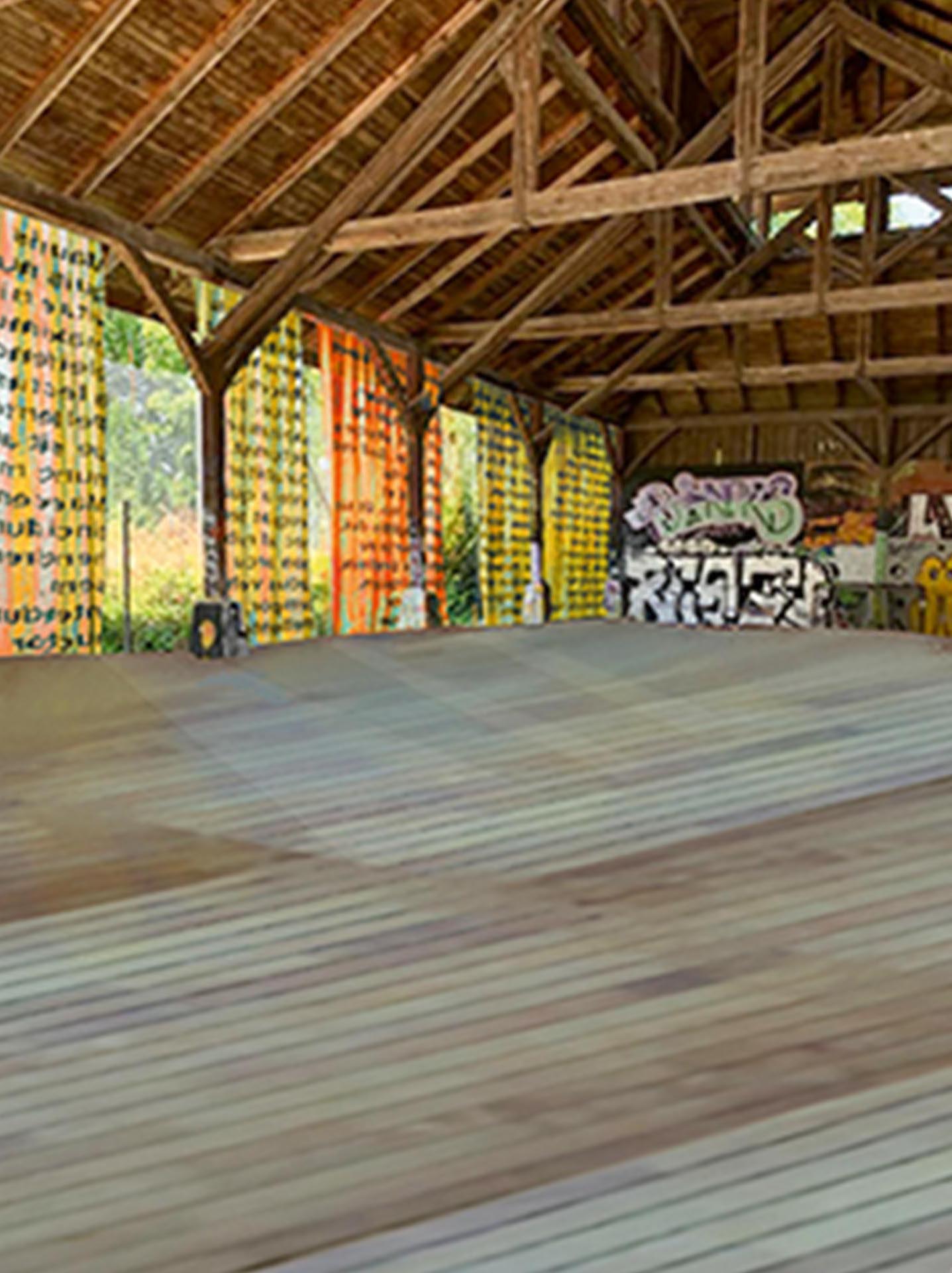 Collège Sainte-Croix: collage du projet de l’artiste.