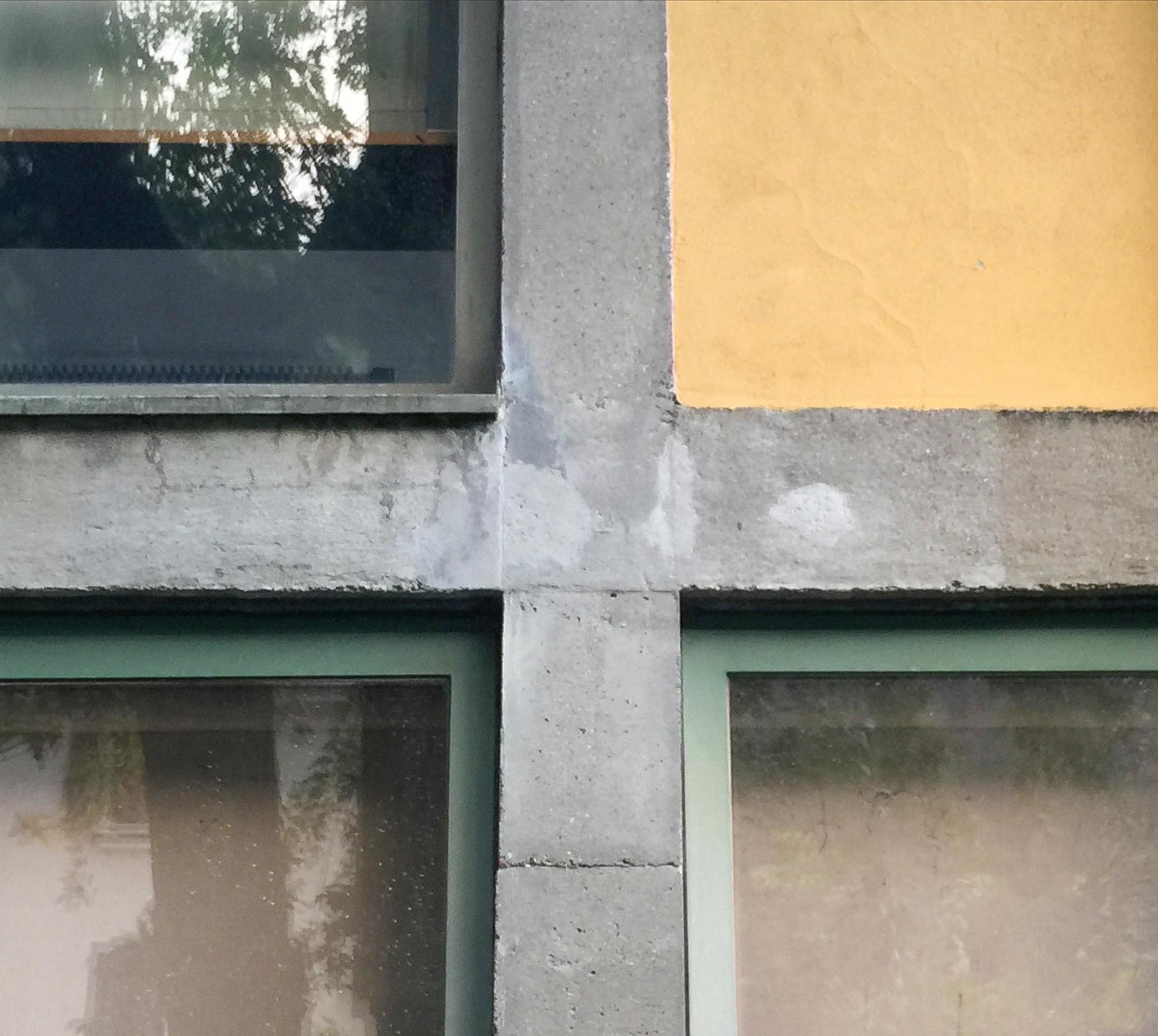 Sequenza di dettaglio degli interventi realizzati sul calcestruzzo.