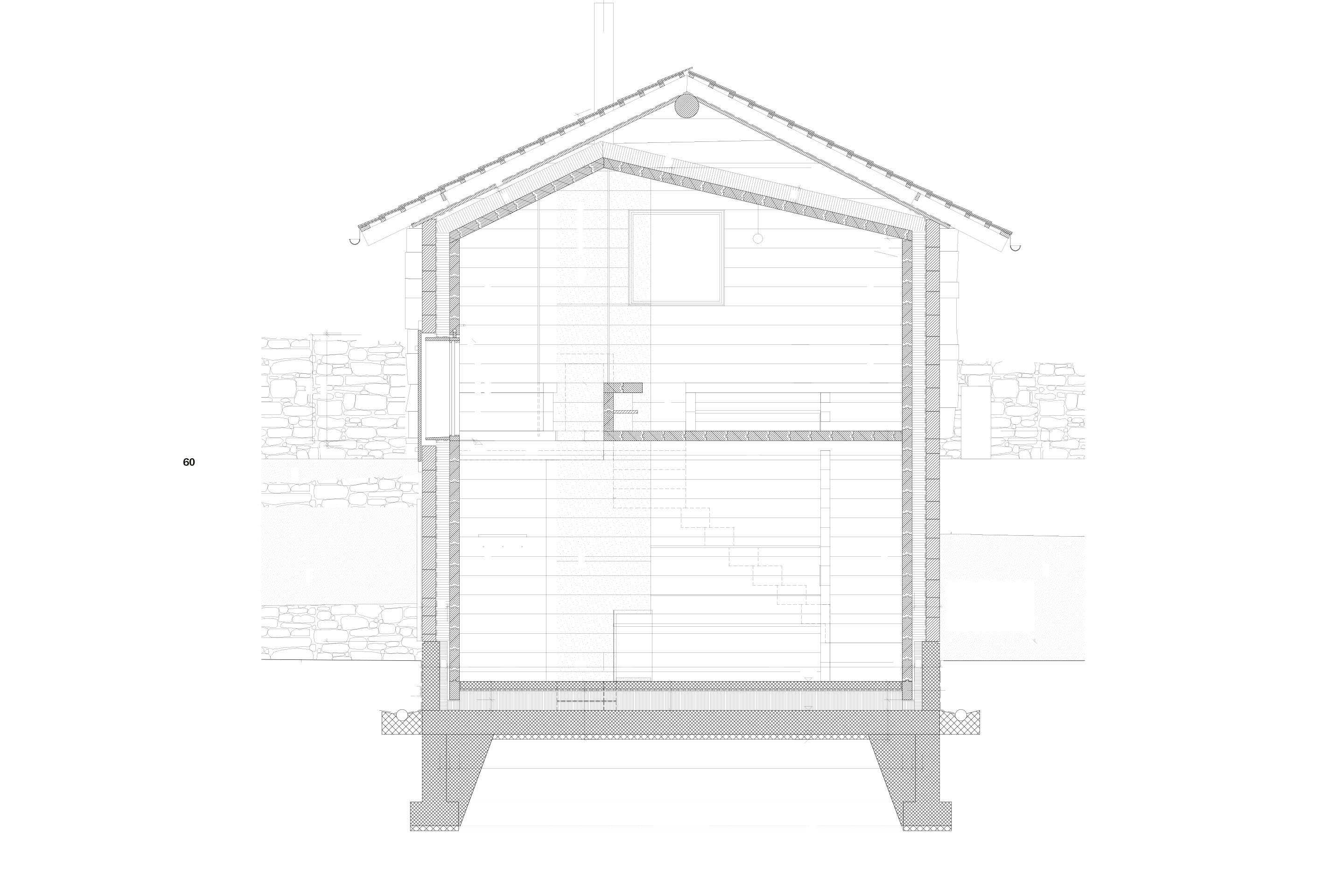 Eine umfassende Strategie beim Umbau der Stallscheune zum Atelier: Aus statischen Gründen wurde ein neuer Strickbau in den alten, windschiefen eingefügt. Die Innenarchitektur liess sich dann relativ frei diesem neuen Kern anpassen.