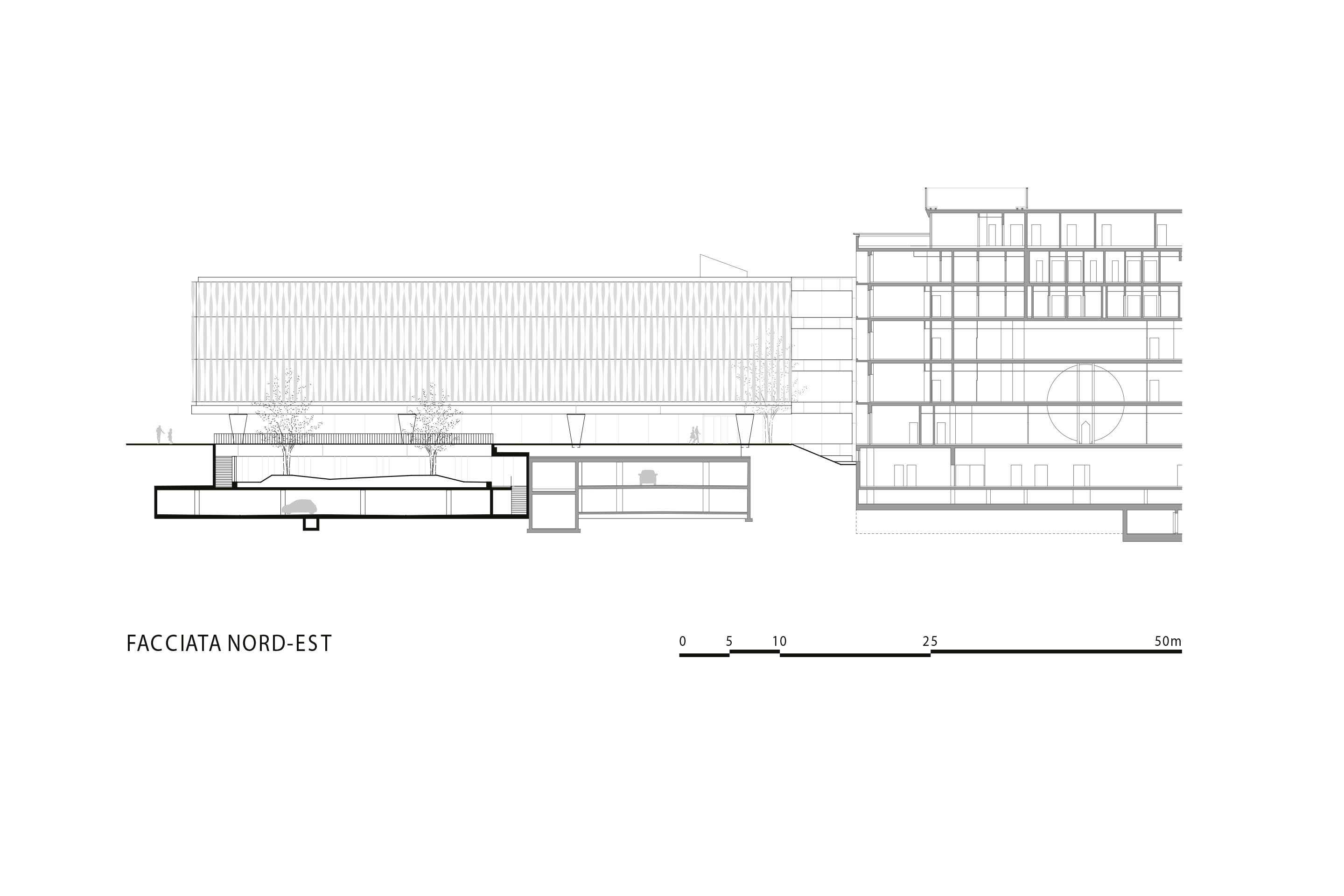 Fronte nord ovest, sezione E-E1.