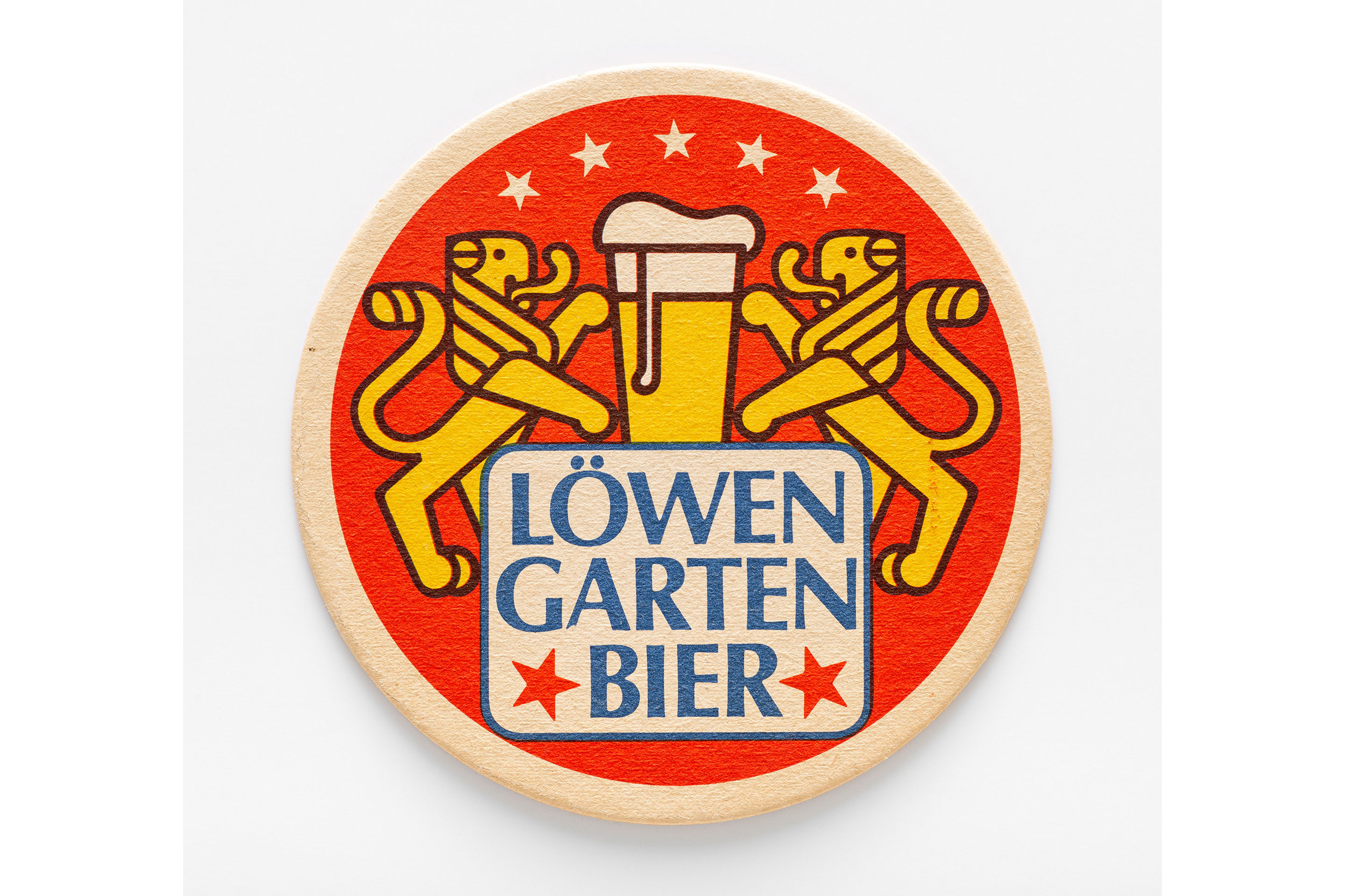 Walter F. Haettenschweiler, Löwengartenbier – Brauerei Löwengarten, Untersatz, 1975–1985,