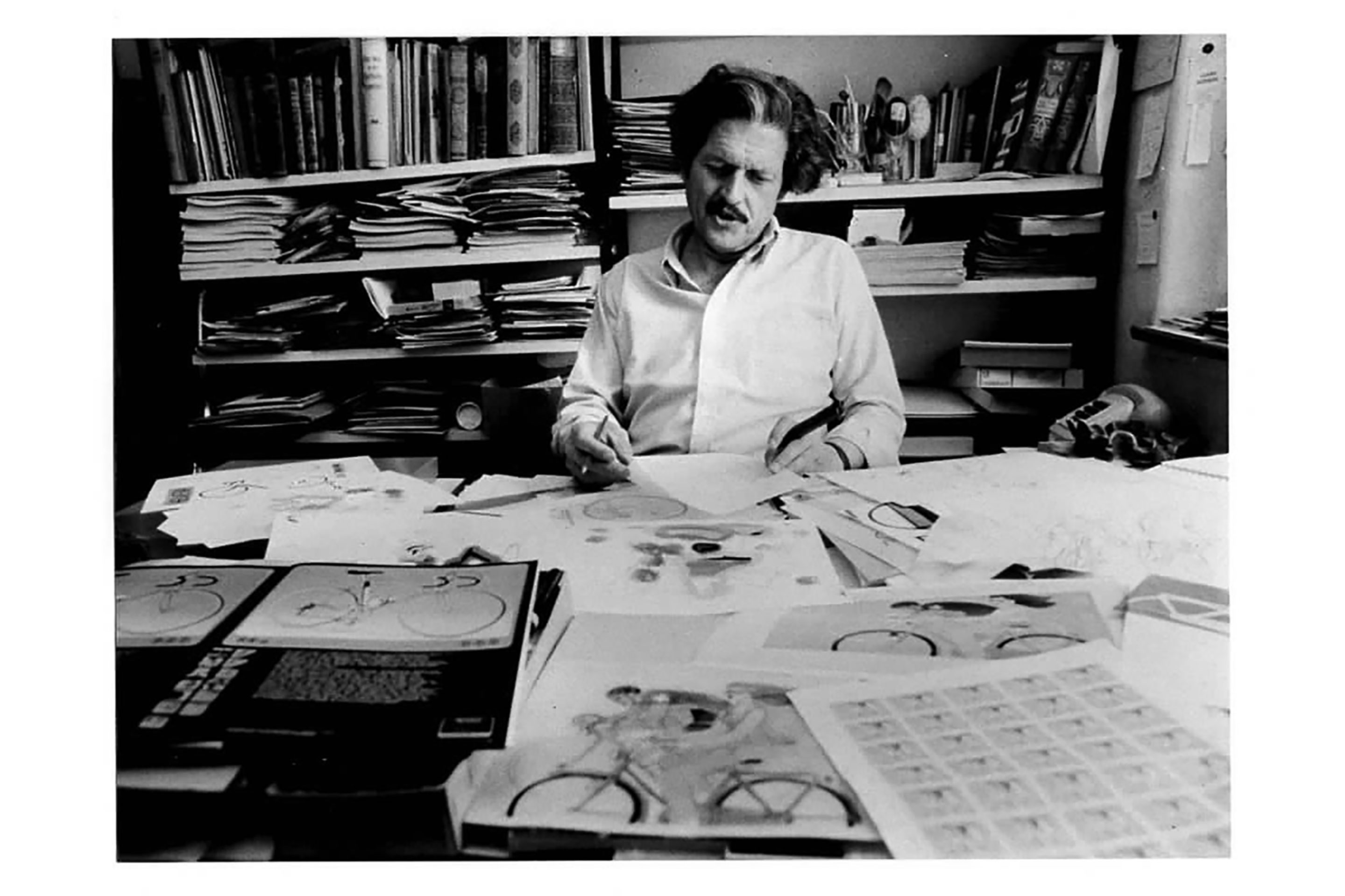 Walter F. Haettenschweiler im Atelier an der Schanz 2, frühe 1980er-Jahre.