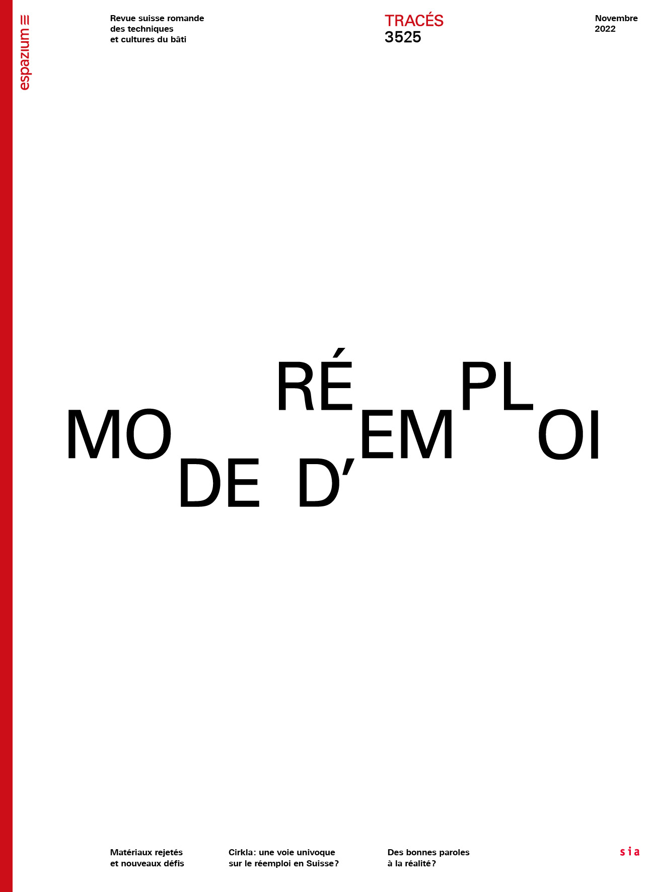 Couverture, Réemploi: Mode d'emploi. Tracés 11/2022
