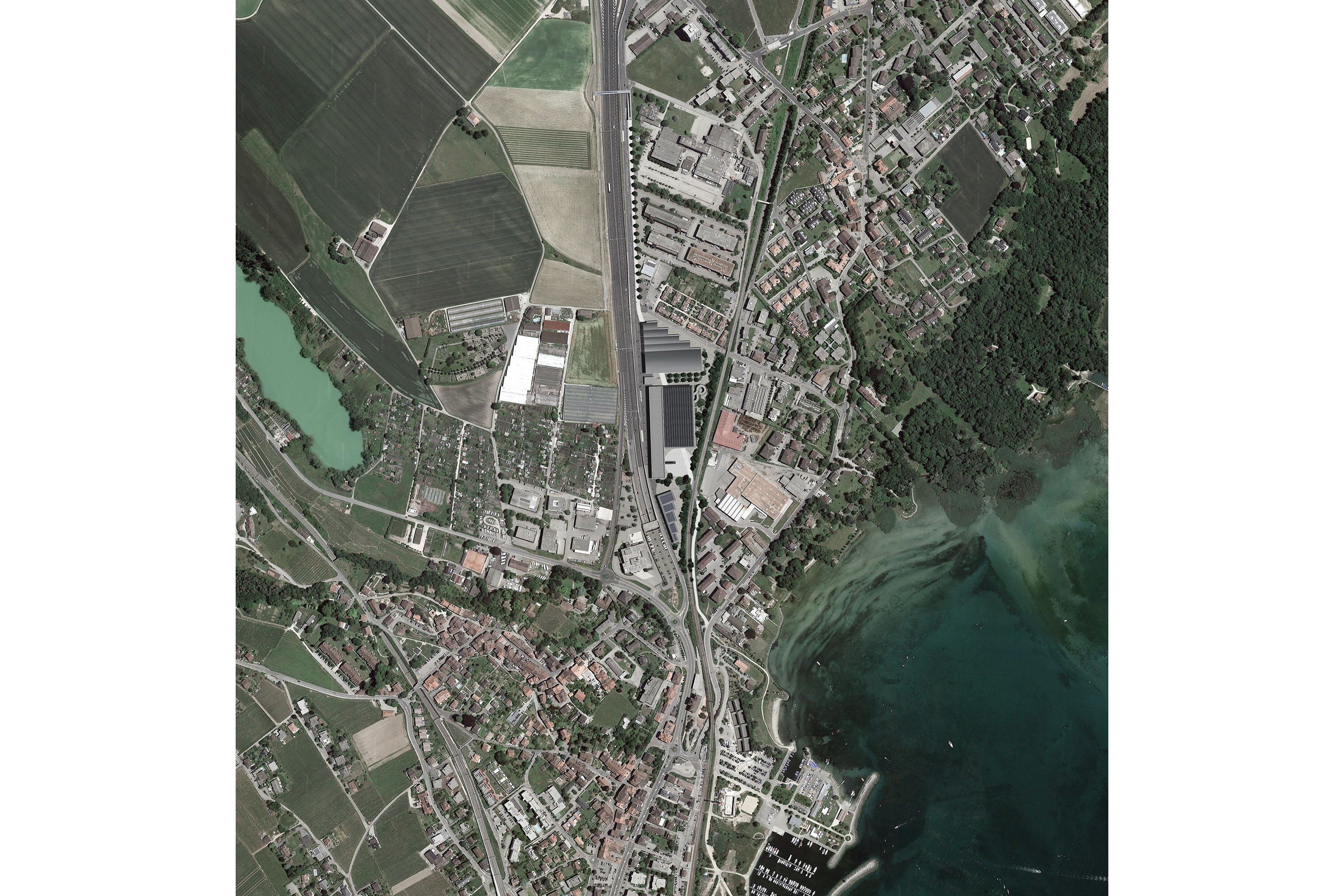 Veduta aerea – Periferia e superfici agricole