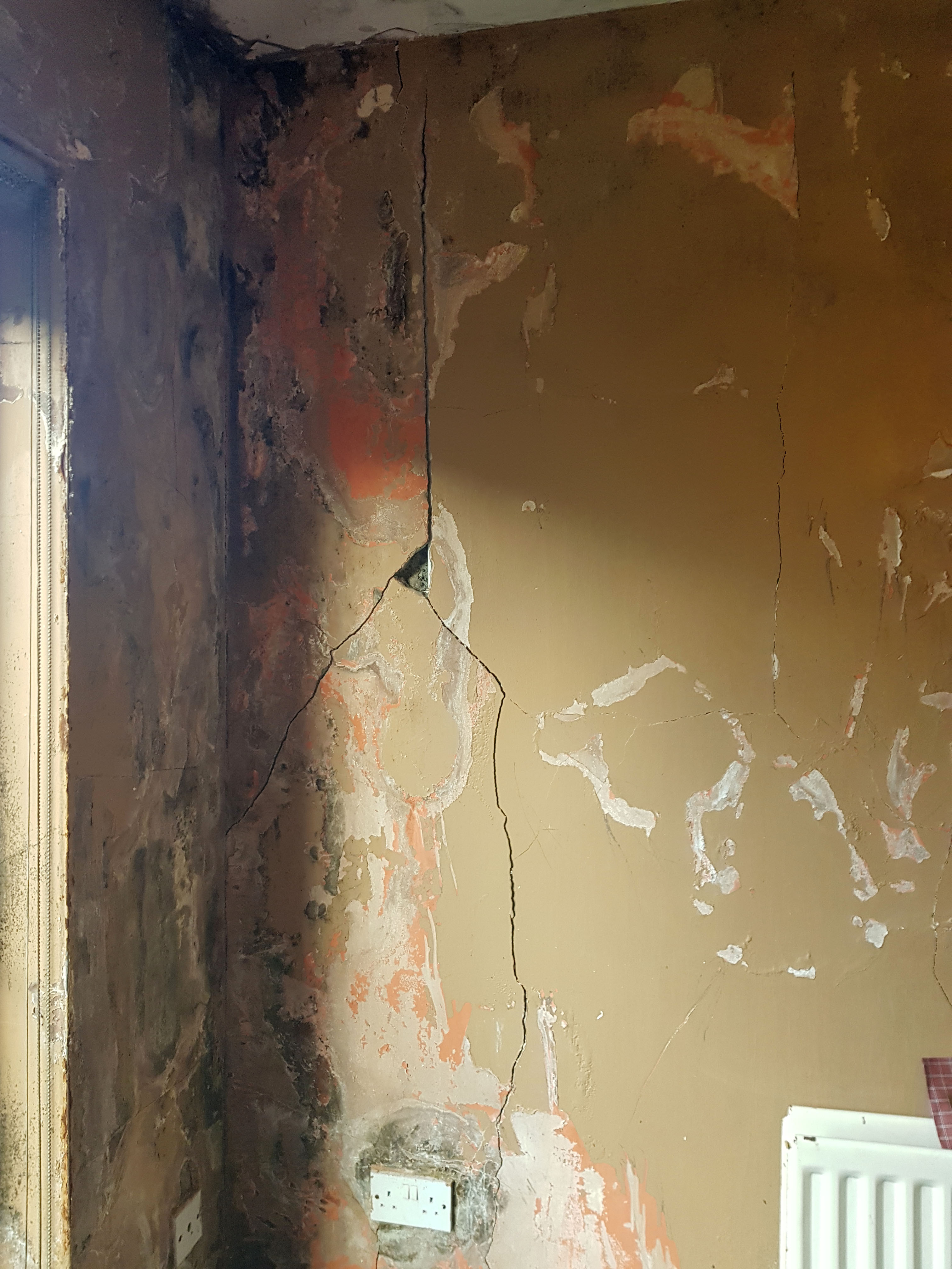 Danger pour la santé : moisissures dans l'une des maisons concernées suite aux dommages causés au béton des murs