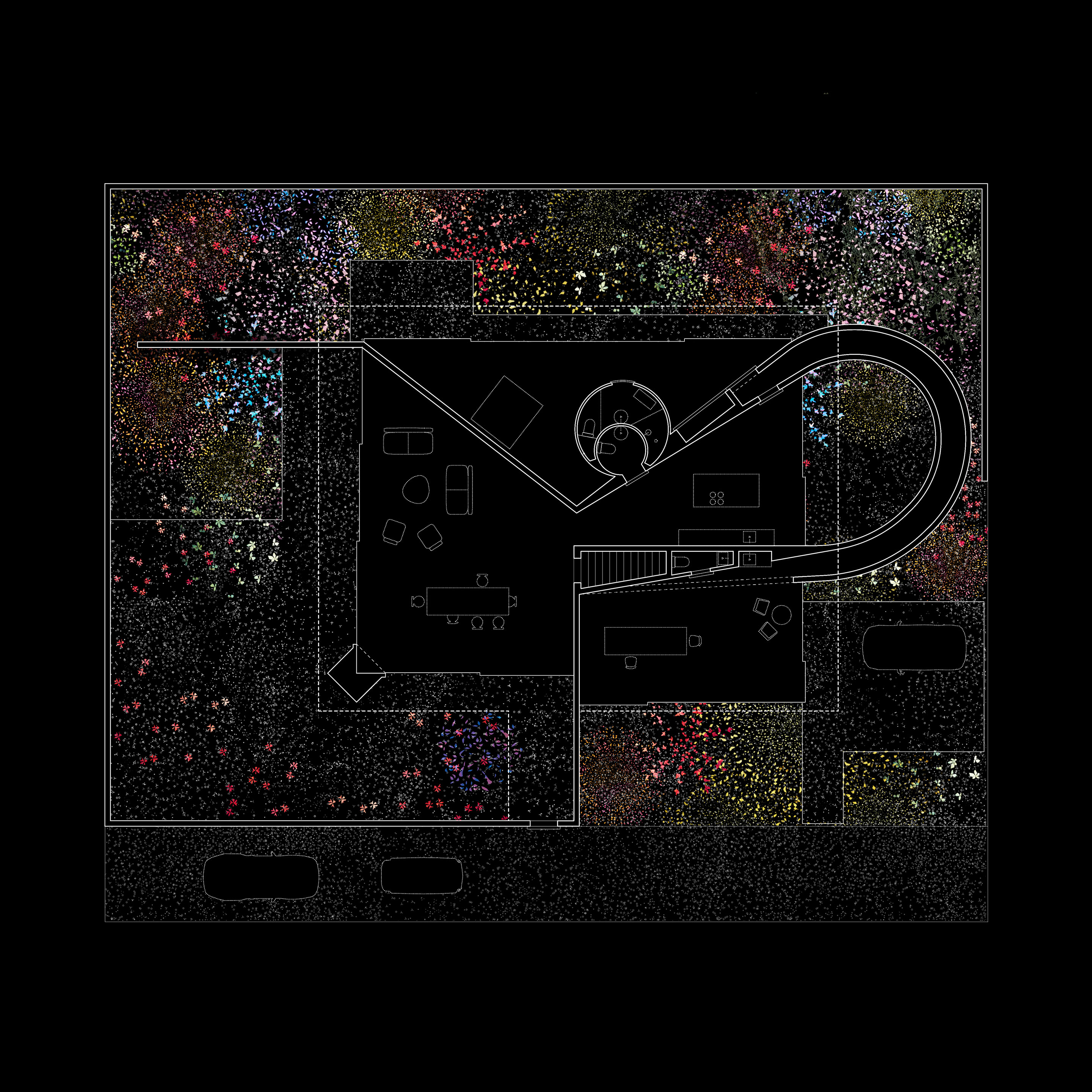 Casa per due professionisti a Lamone, 2020 – Pianta del piano terra.