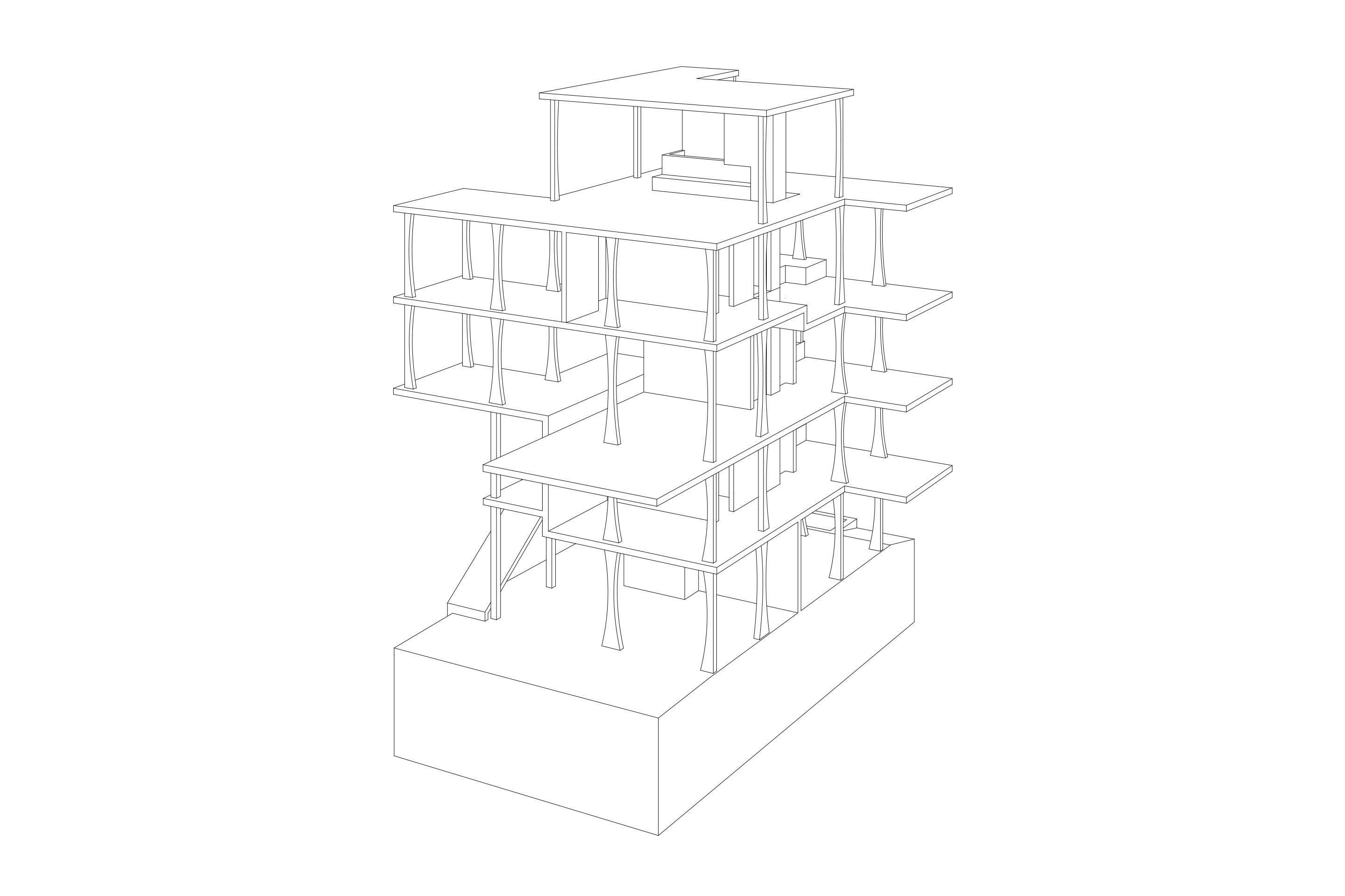 Schema assonometrico della struttura.
