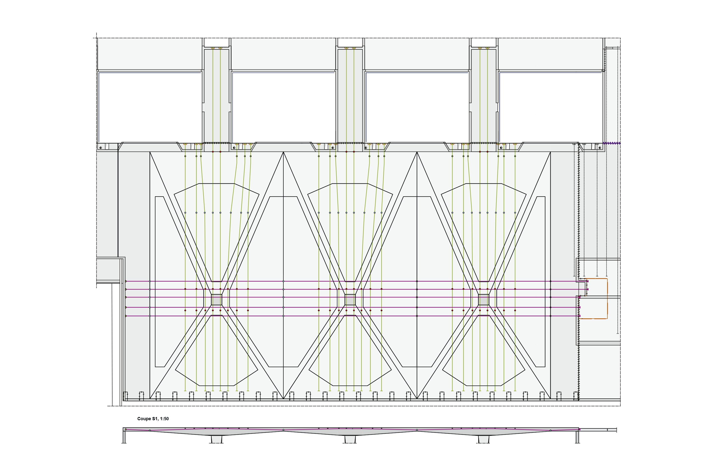 Vista interna del ristorante dell'ampliamento del OMS a Ginevra.