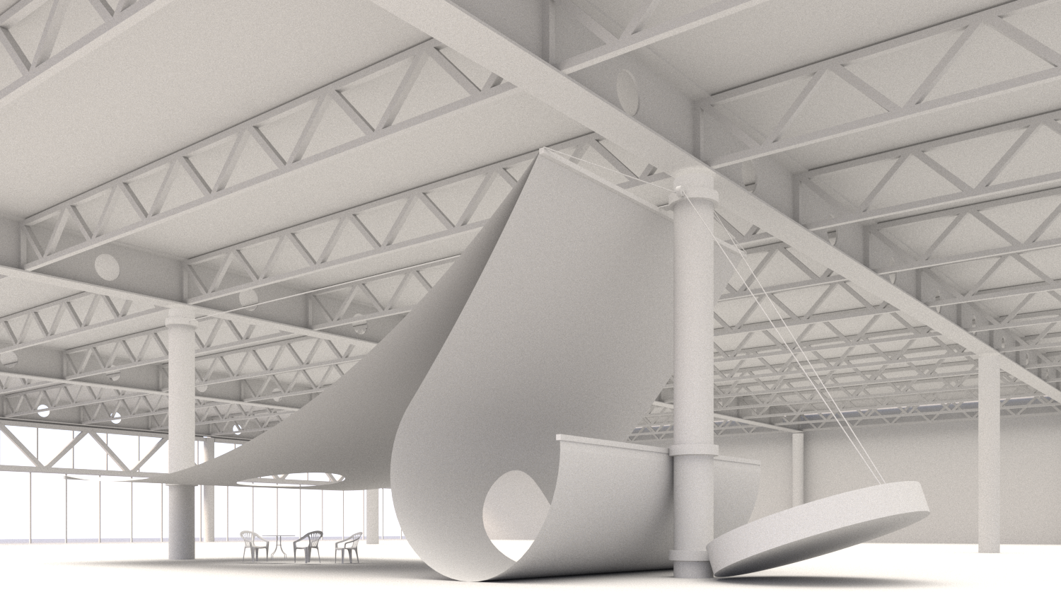 "Moving is allowed”, Basilea, 2022 – Prospettiva del padiglione per la mostra Swiss Art Awards 2023.