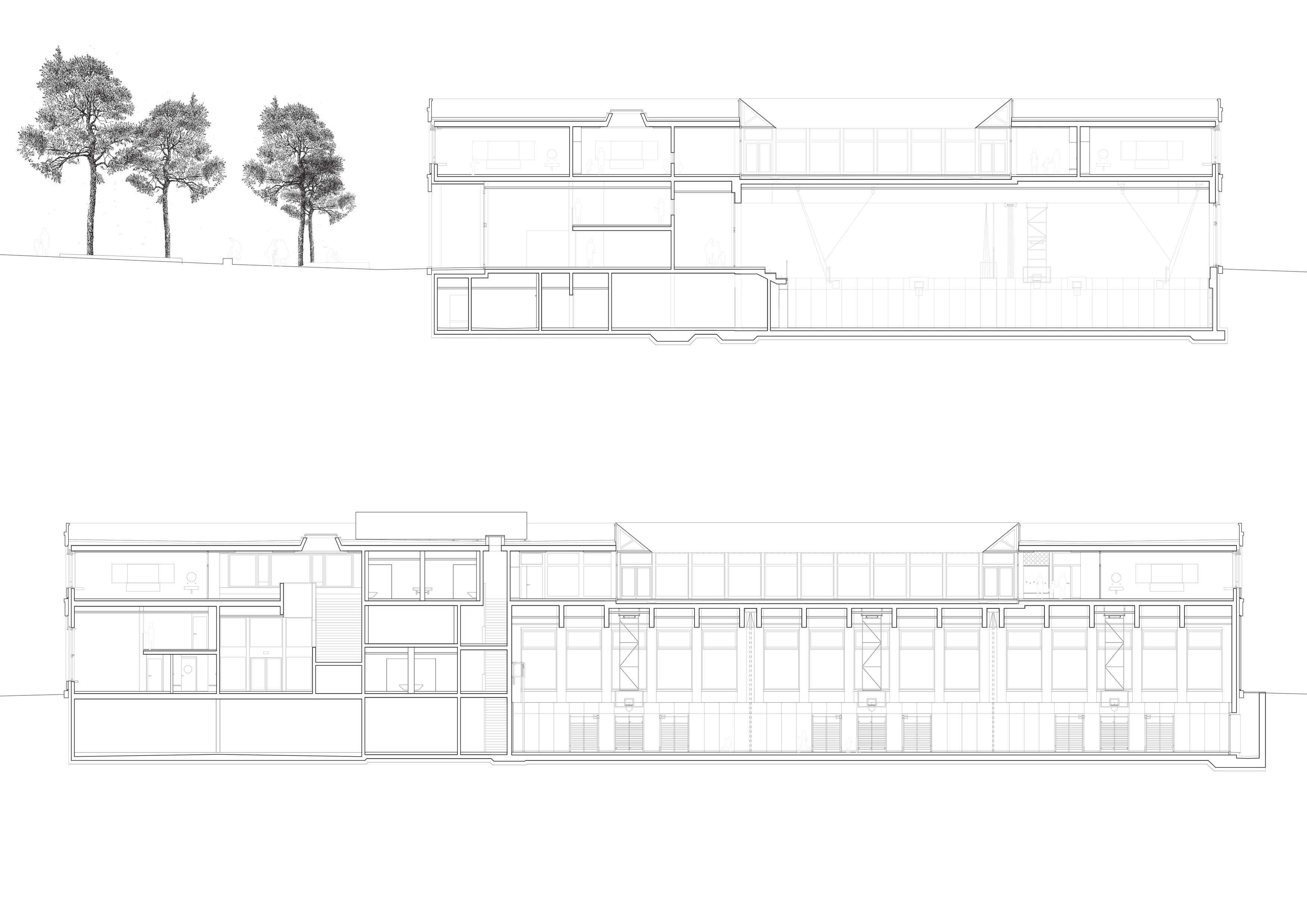 Collège Courbet: coupes