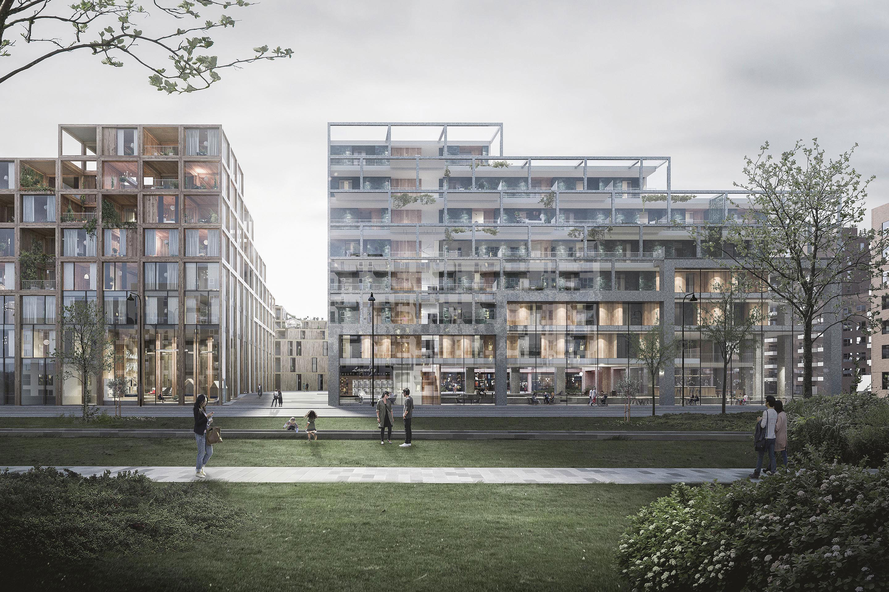 UN17-Village, nordish style: Visualisierung des guten Lebens im geplanten SDG-Quartier im Süden Kopenhagens (Lendager Group).