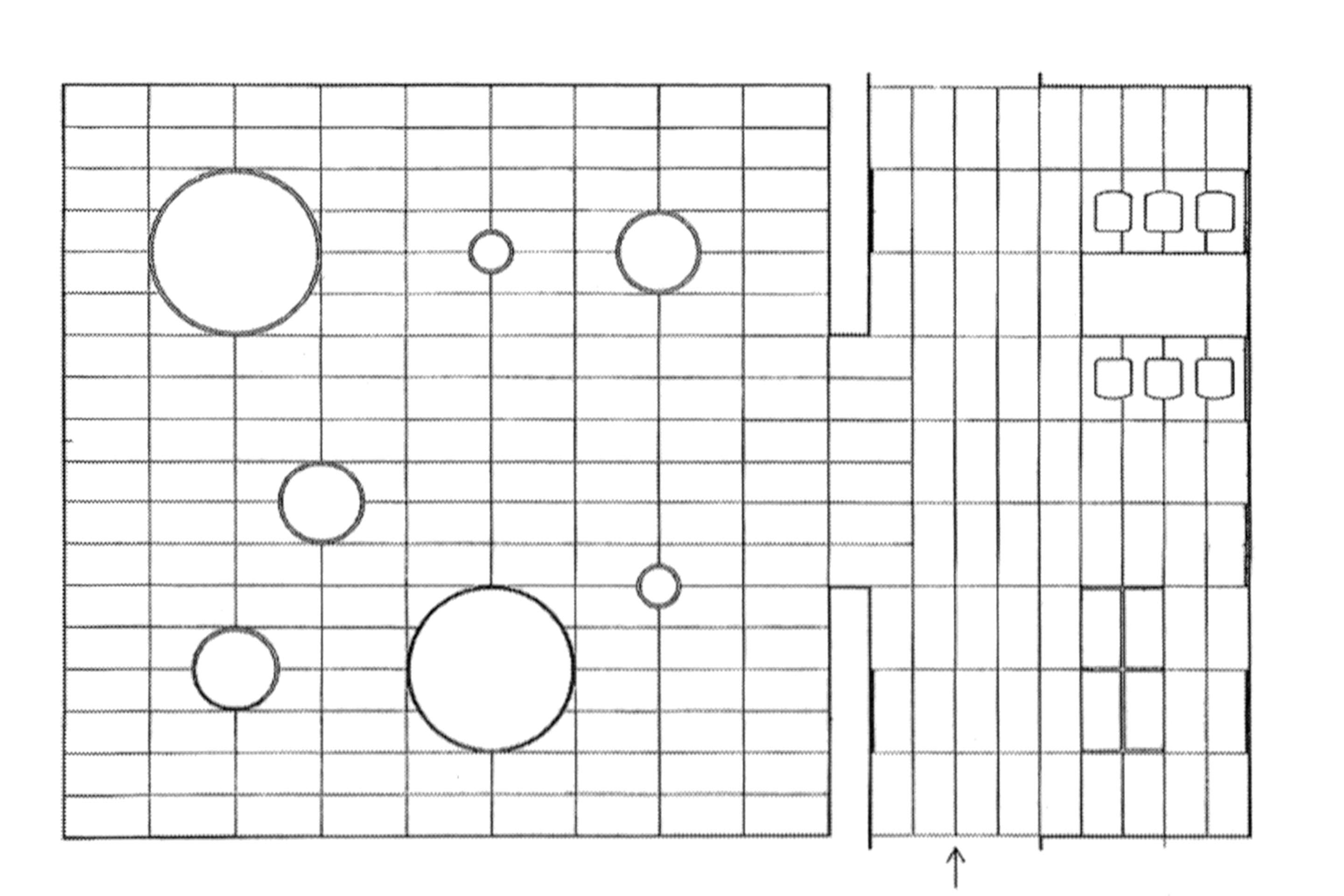 IX Triennale, Sezione Svizzera, 1951. Allestimento di Max Bill, pianta.