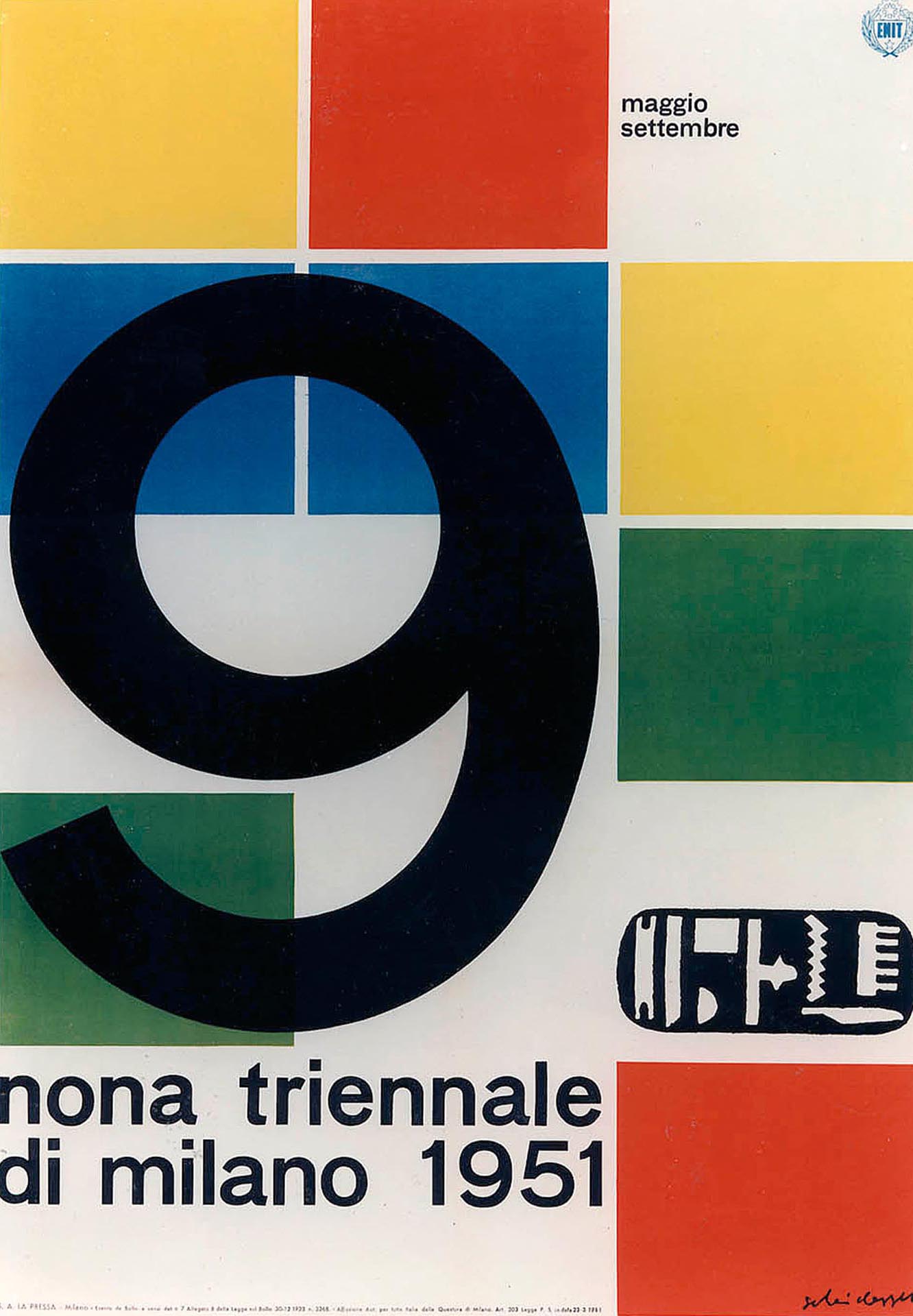 Ernst Scheidegger, Manifesto per la IX Triennale di Milano, 1951. Doc. TRN_09_01_0001.