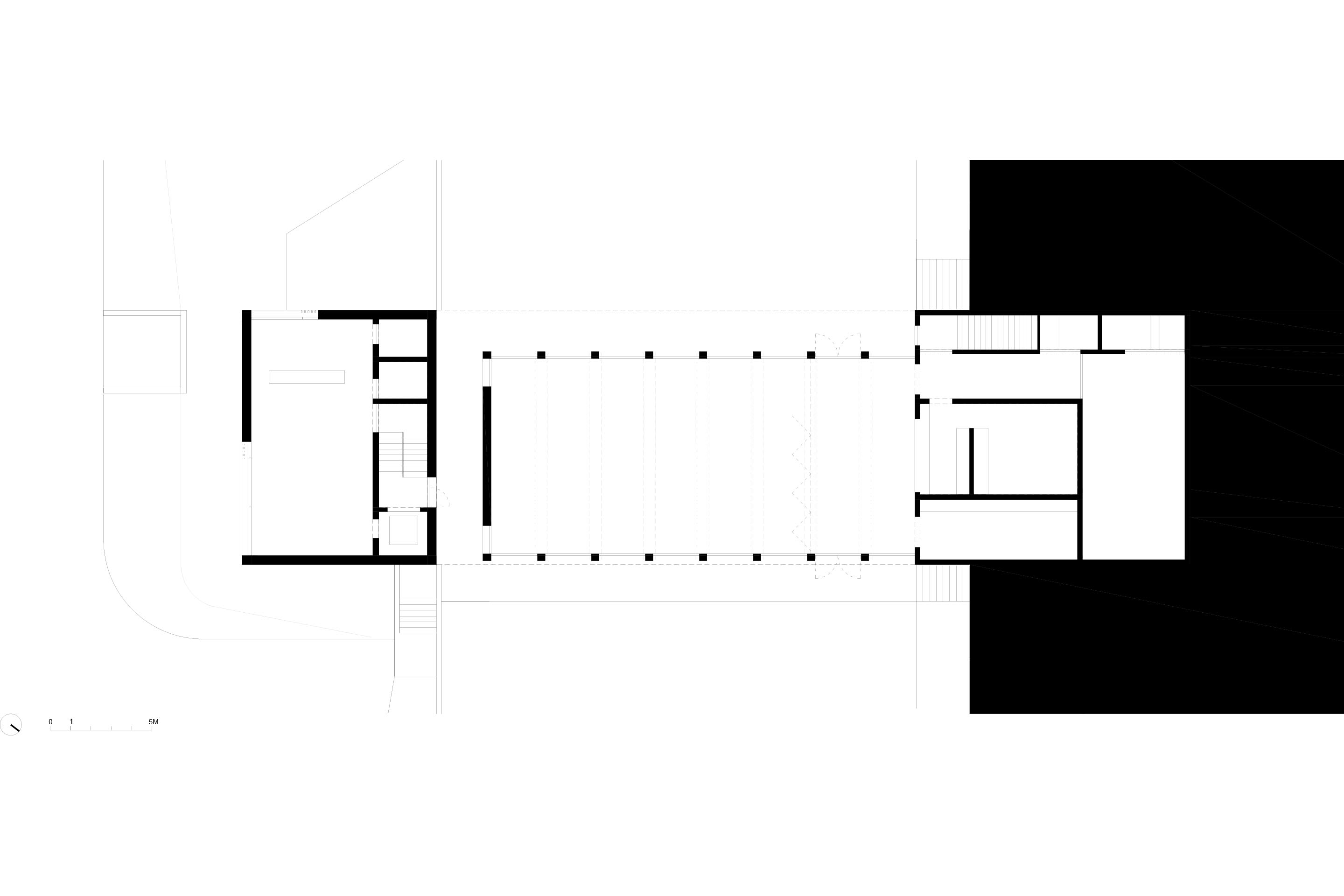 Pianta piano terra, sala polivalente.